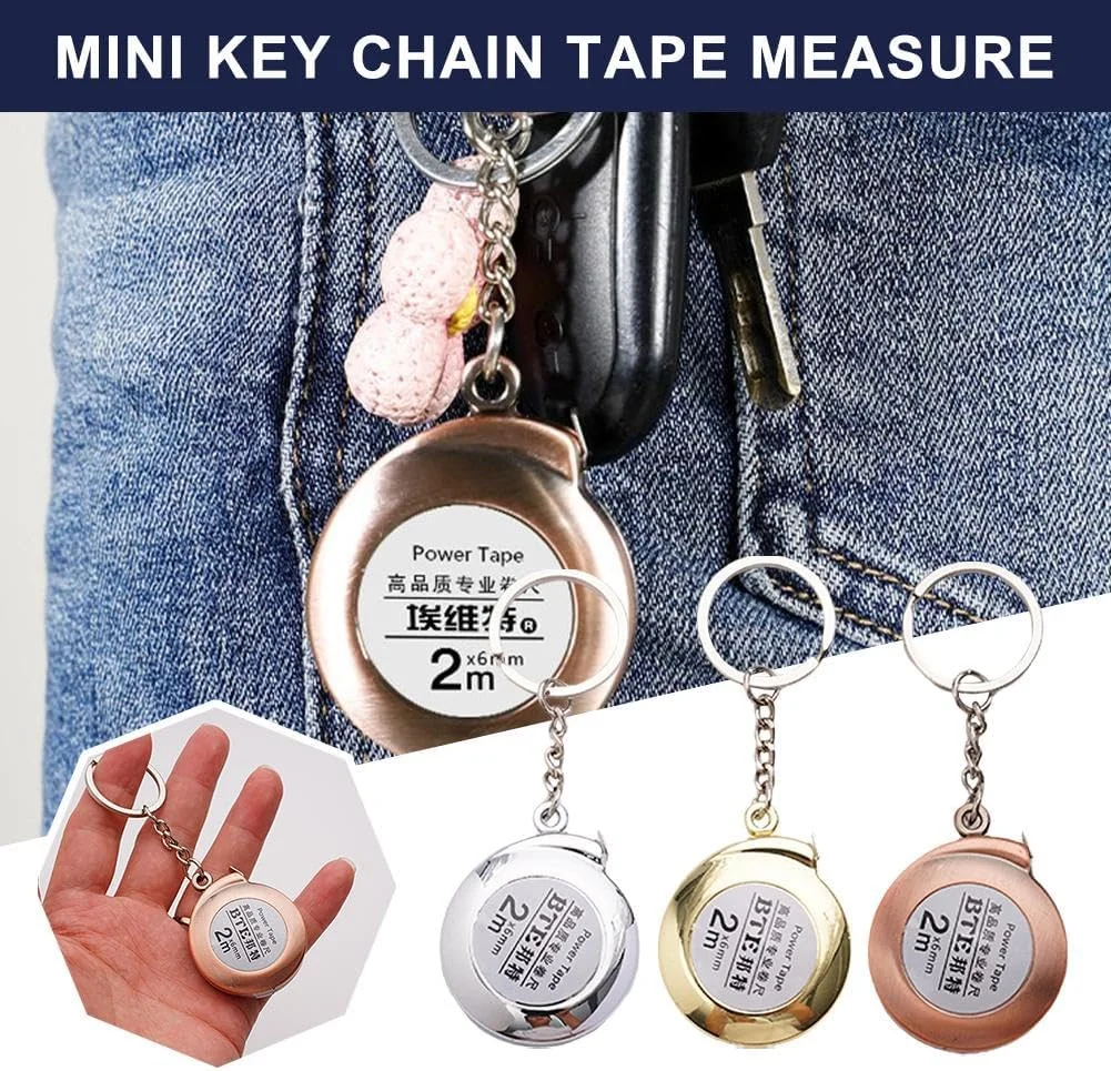 جاکلیدی متر نواری RJSQAQE، متر نواری جمع شونده کوچک کاربردی، متر نواری کوچک 2 متری برای خیاطی و مسافرت جاکلیدی متر نواری RJSQAQE، متر نواری جمع شونده کوچک کاربردی، متر نواری کوچک 2 متری برای خیاطی و مسافرت