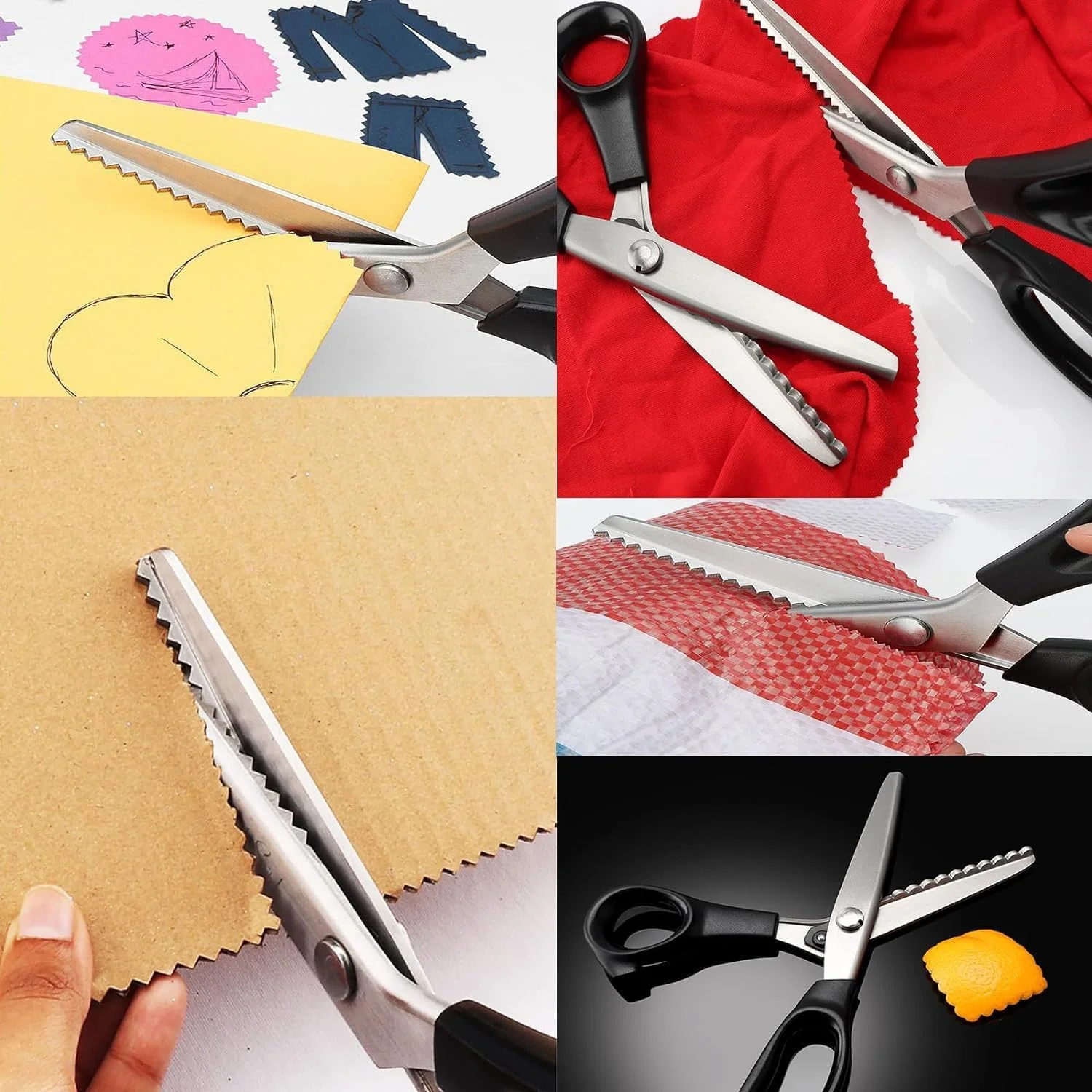 ست قیچی زیگزاگ پارچه، قیچی دالبر 23.5 سانتی متری به همراه قیچی نخ، قیچی تاشو و متر خیاطی، قیچی خیاطی استیل مشکی، قیچی تیز برای برش پارچه و صنایع دستی کاغذی ست قیچی زیگزاگ پارچه، قیچی دالبر 23.5 سانتی متری به همراه قیچی نخ، قیچی تاشو و متر خیاطی، قیچی خیاطی استیل مشکی، قیچی تیز برای برش پارچه و صنایع دستی کاغذی