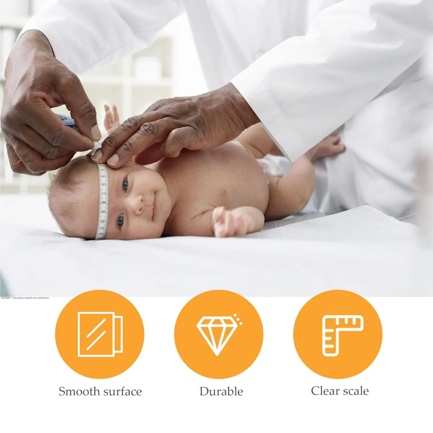 نوار اندازه گیری دور سر نوزاد SAFIGLE، 6 تکه، ابزار اندازه گیری بازوی پلاستیکی، نوار اندازه گیری سر کودک برای استفاده اطفال، سفید، 22.04 اینچ نوار اندازه گیری دور سر نوزاد SAFIGLE، 6 تکه، ابزار اندازه گیری بازوی پلاستیکی، نوار اندازه گیری سر کودک برای استفاده اطفال، سفید، 22.04 اینچ