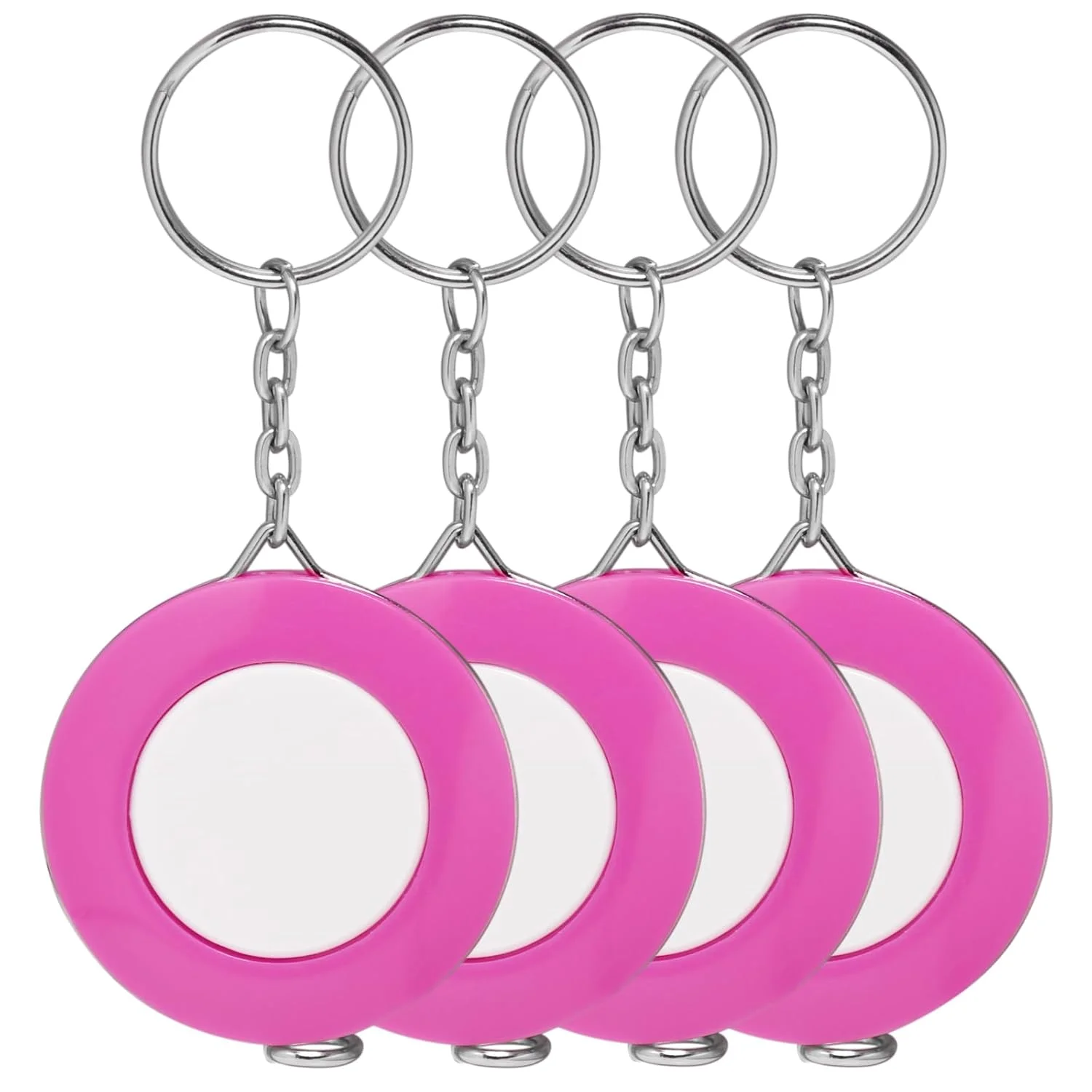 بسته 4 عددی متر نواری جمع شونده بدنه، متر اندازه گیری 1.5 متری/60 اینچی برای اندازه گیری های بدن، مترهای پارچه ای جمع شونده با جاکلیدی، قرمز