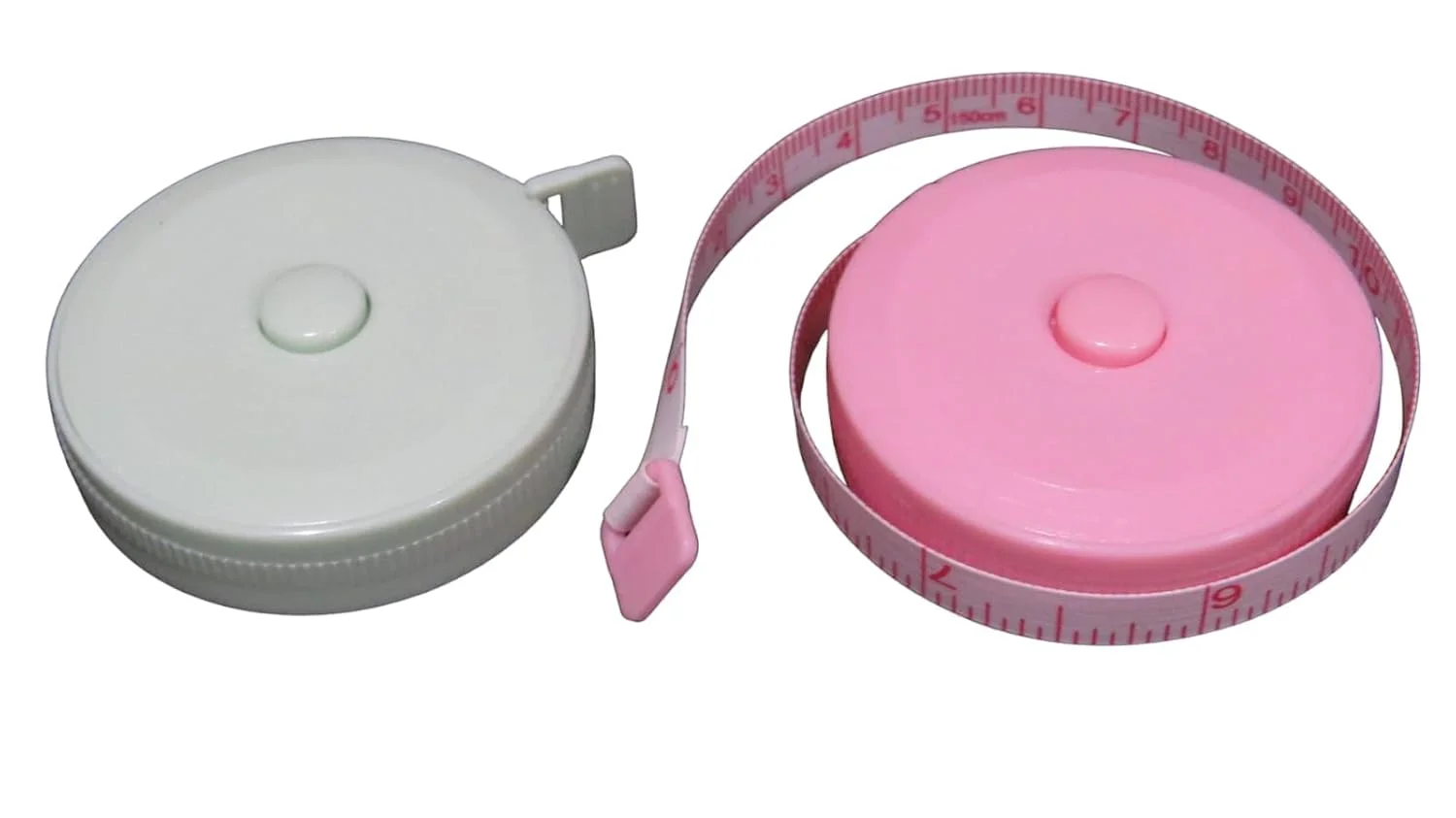 ست 2 عددی متر خیاطی کوچک جمع شونده، 150 سانتی متر / 5 فوت، نرم، انعطاف پذیر، دو مقیاسی. اندازه گیری آسان برای خیاطی، صنایع دستی و اندازه گیری بدن، رنگ های پاستلی متنوع.