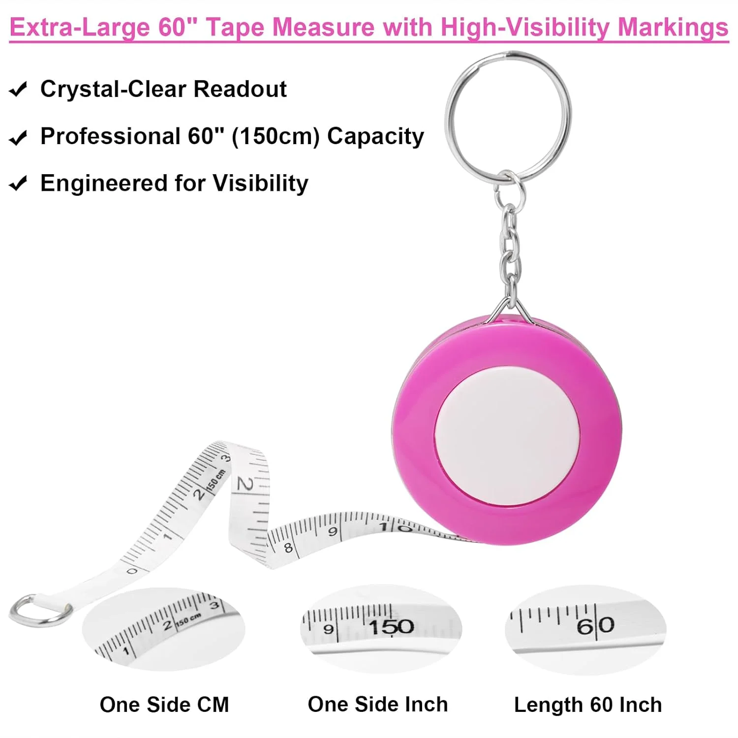 بسته 4 عددی متر نواری جمع شونده بدنه، متر اندازه گیری 1.5 متری/60 اینچی برای اندازه گیری های بدن، مترهای پارچه ای جمع شونده با جاکلیدی، قرمز بسته 4 عددی متر نواری جمع شونده بدنه، متر اندازه گیری 1.5 متری/60 اینچی برای اندازه گیری های بدن، مترهای پارچه ای جمع شونده با جاکلیدی، قرمز