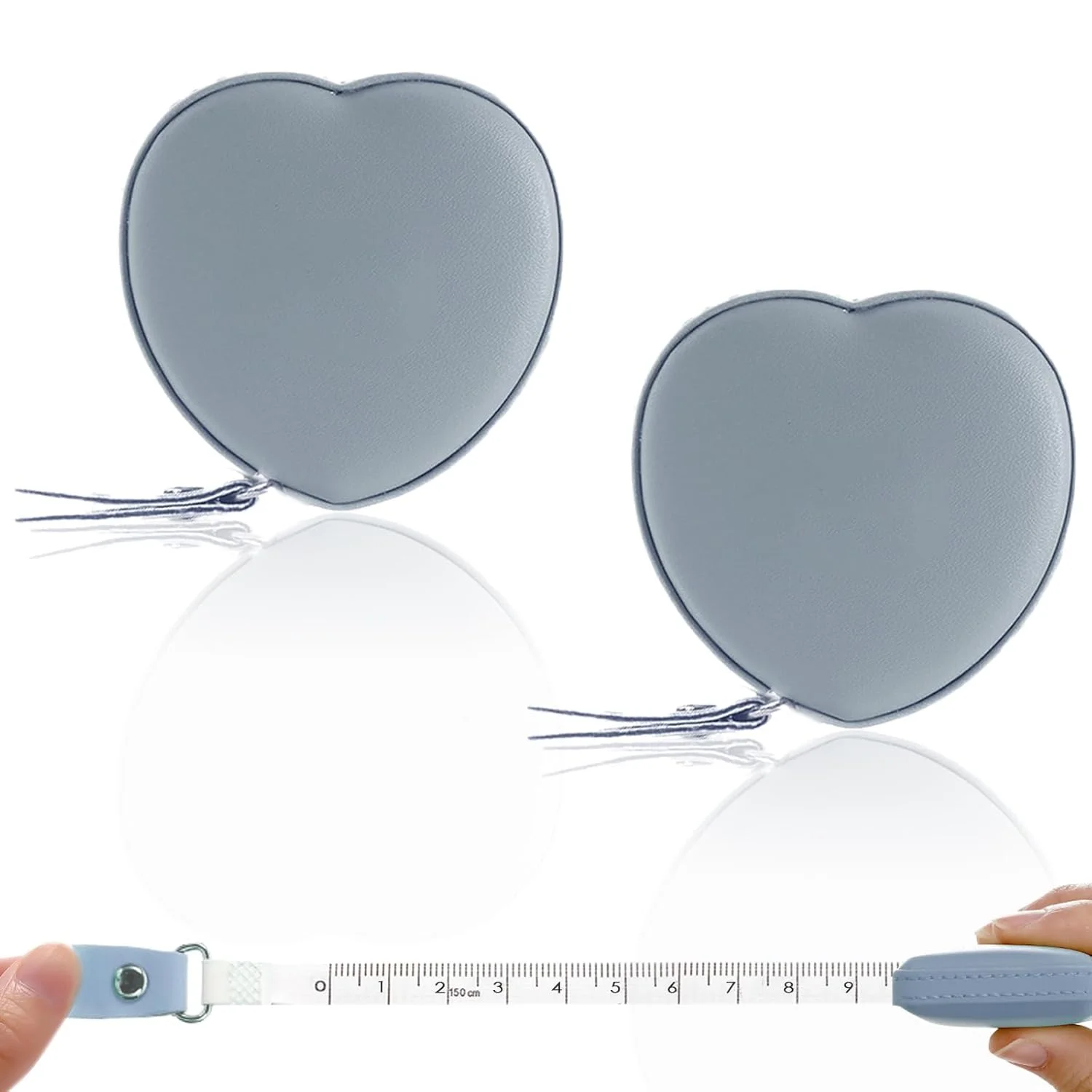 متر خیاطی پارچه ای، متر نواری نرم جمع شونده 150 سانتی متری برای خیاطی، کاهش وزن، کاردستی و بافندگی، انعطاف پذیر و بادوام، 2 عددی (آبی)