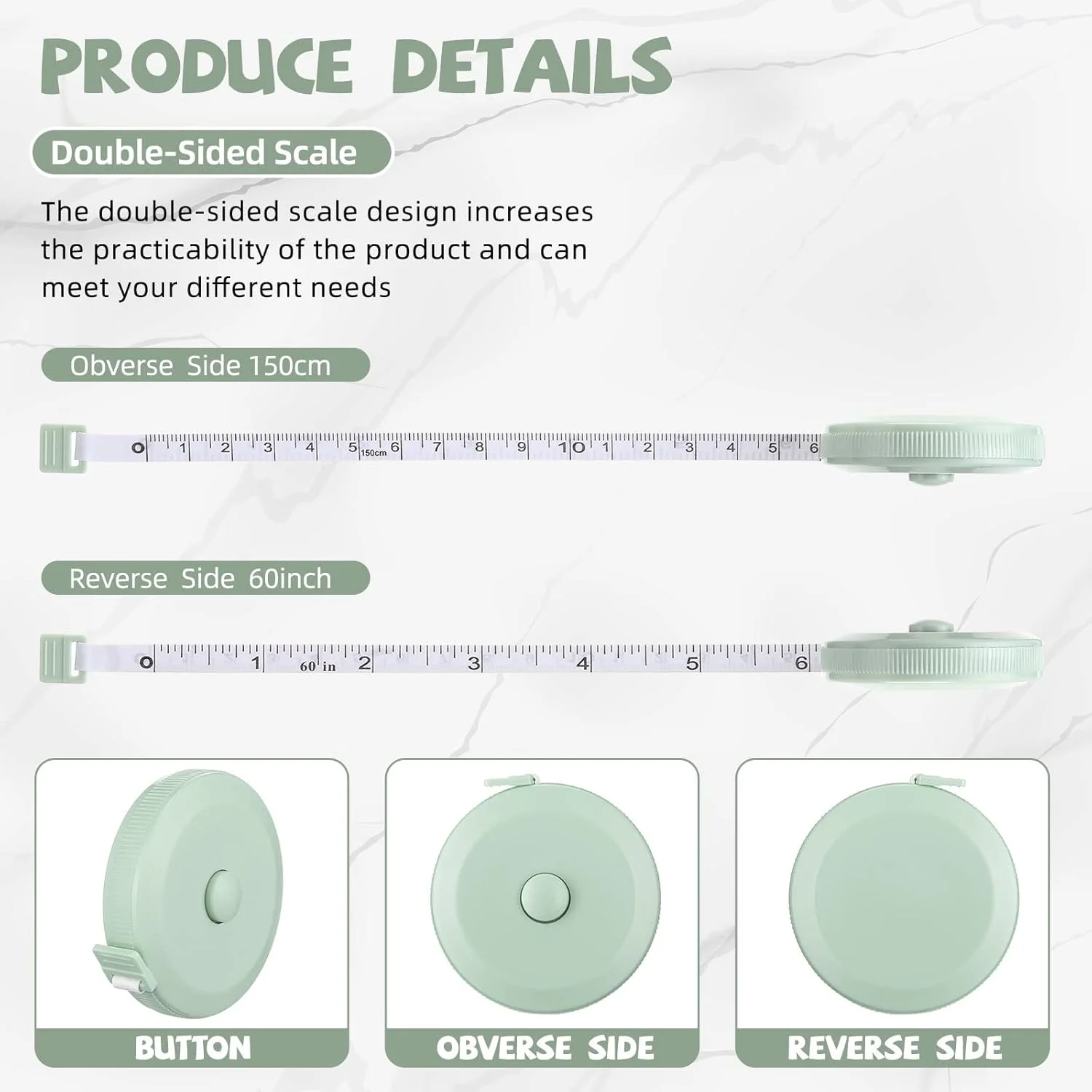 100 عدد متر نواری 150 سانتی متری جمع شونده، متر خیاطی نرم کوچک، متر پارچه ای مینی، متر پارچه ای انعطاف پذیر جیبی، متر دیجیتال برای بدن (سبز، آبی، صورتی) 100 عدد متر نواری 150 سانتی متری جمع شونده، متر خیاطی نرم کوچک، متر پارچه ای مینی، متر پارچه ای انعطاف پذیر جیبی، متر دیجیتال برای بدن (سبز، آبی، صورتی)