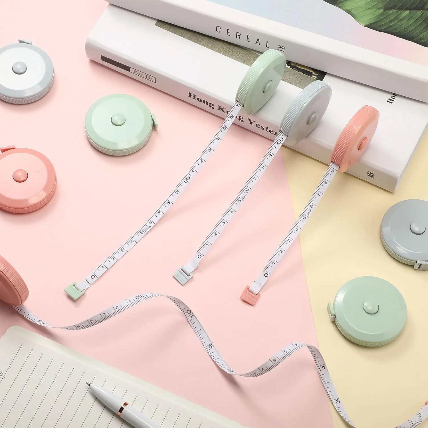 100 عدد متر نواری 150 سانتی متری جمع شونده، متر خیاطی نرم کوچک، متر پارچه ای مینی، متر پارچه ای انعطاف پذیر جیبی، متر دیجیتال برای بدن (سبز، آبی، صورتی) 100 عدد متر نواری 150 سانتی متری جمع شونده، متر خیاطی نرم کوچک، متر پارچه ای مینی، متر پارچه ای انعطاف پذیر جیبی، متر دیجیتال برای بدن (سبز، آبی، صورتی)