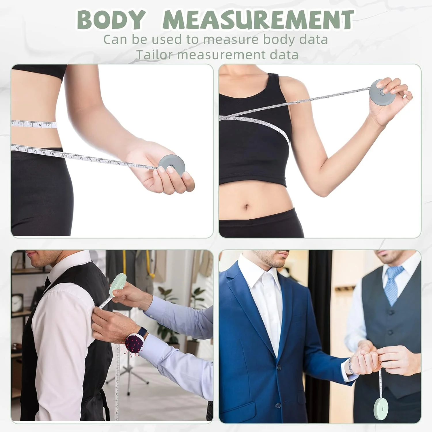 100 عدد متر نواری 150 سانتی متری جمع شونده، متر خیاطی نرم کوچک، متر پارچه ای مینی، متر پارچه ای انعطاف پذیر جیبی، متر دیجیتال برای بدن (سبز، آبی، صورتی) 100 عدد متر نواری 150 سانتی متری جمع شونده، متر خیاطی نرم کوچک، متر پارچه ای مینی، متر پارچه ای انعطاف پذیر جیبی، متر دیجیتال برای بدن (سبز، آبی، صورتی)