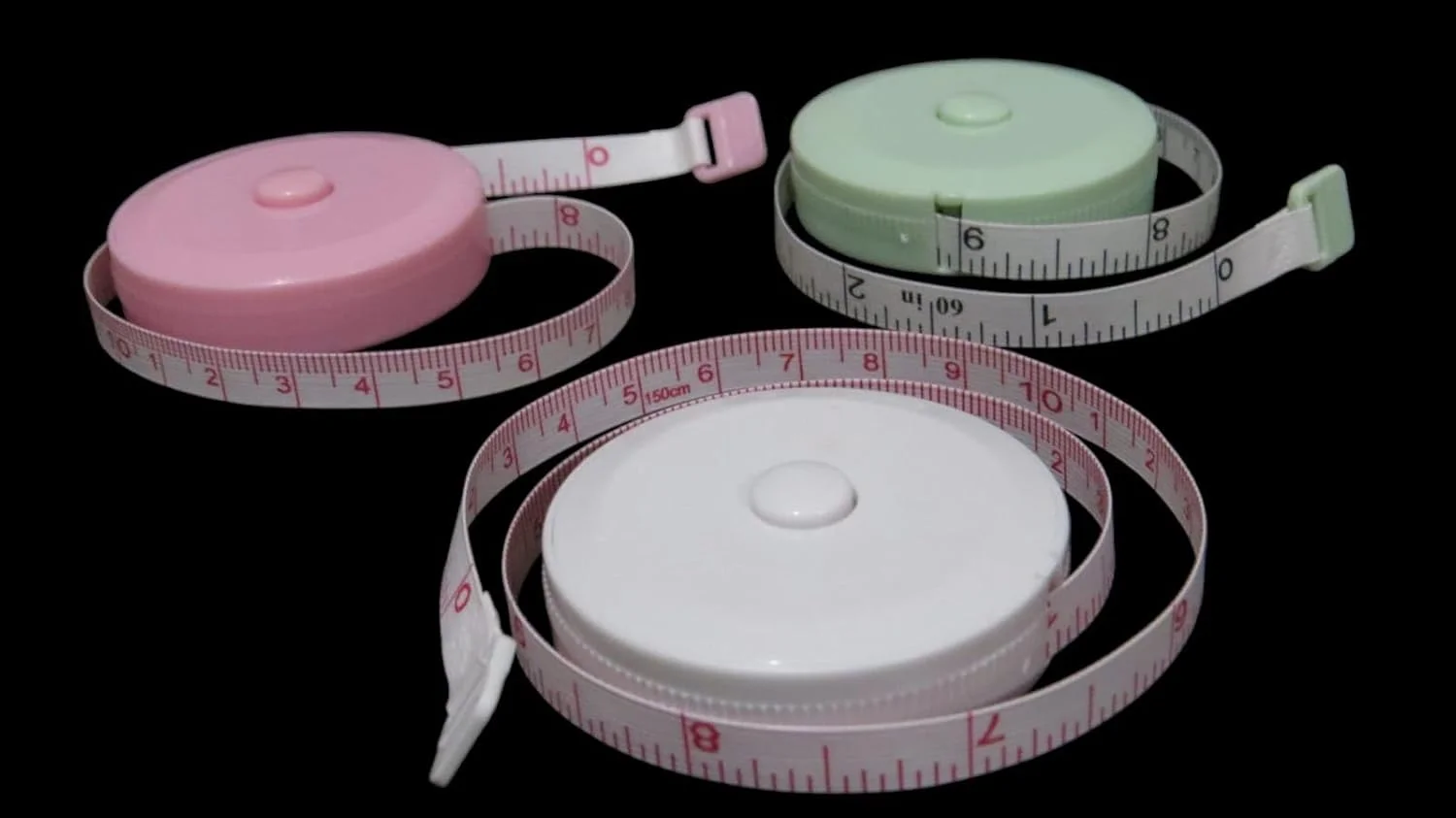 ست 2 عددی متر خیاطی کوچک جمع شونده، 150 سانتی متر / 5 فوت، نرم، انعطاف پذیر، دو مقیاسی. اندازه گیری آسان برای خیاطی، صنایع دستی و اندازه گیری بدن، رنگ های پاستلی متنوع. ست 2 عددی متر خیاطی کوچک جمع شونده، 150 سانتی متر / 5 فوت، نرم، انعطاف پذیر، دو مقیاسی. اندازه گیری آسان برای خیاطی، صنایع دستی و اندازه گیری بدن، رنگ های پاستلی متنوع.