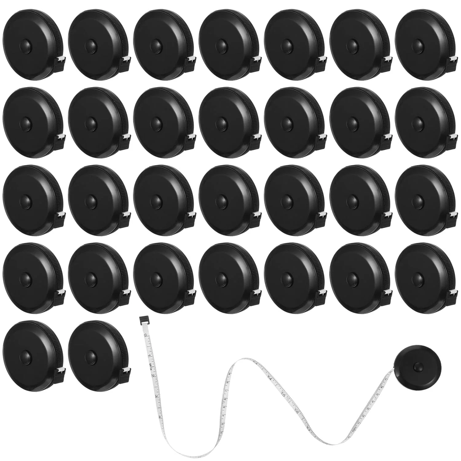 بسته 30 عددی متر خیاطی جمع شونده، متر نواری نرم پارچه ای برای اندازه گیری بدن، خط کش های دو طرفه برای خیاطی، بافندگی، صنایع دستی، اندازه گیری کاهش وزن (مشکی) بسته 30 عددی متر خیاطی جمع شونده، متر نواری نرم پارچه ای برای اندازه گیری بدن، خط کش های دو طرفه برای خیاطی، بافندگی، صنایع دستی، اندازه گیری کاهش وزن (مشکی)