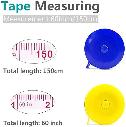 متر خیاطی نرم تاشو 150 سانتی متری با مقیاس دوگانه 60 اینچی، دو طرفه، انعطاف پذیر، مناسب برای اندازه گیری وزن، مصارف پزشکی، خیاطی، لباس دوز، پارچه، اندازه گیری دقیق، لوازم جانبی منزل و محل کار متر خیاطی نرم تاشو 150 سانتی متری با مقیاس دوگانه 60 اینچی، دو طرفه، انعطاف پذیر، مناسب برای اندازه گیری وزن، مصارف پزشکی، خیاطی، لباس دوز، پارچه، اندازه گیری دقیق، لوازم جانبی منزل و محل کار