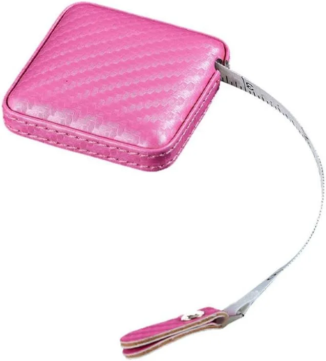 متر خیاطی جمع شونده با روکش چرمی PU، 1 متری / 40 اینچی، نوار اندازه گیری نرم برای خیاطی، دوخت، صنایع دستی، ابزار اندازه گیری پارچه - صورتی متر خیاطی جمع شونده با روکش چرمی PU، 1 متری / 40 اینچی، نوار اندازه گیری نرم برای خیاطی، دوخت، صنایع دستی، ابزار اندازه گیری پارچه - صورتی