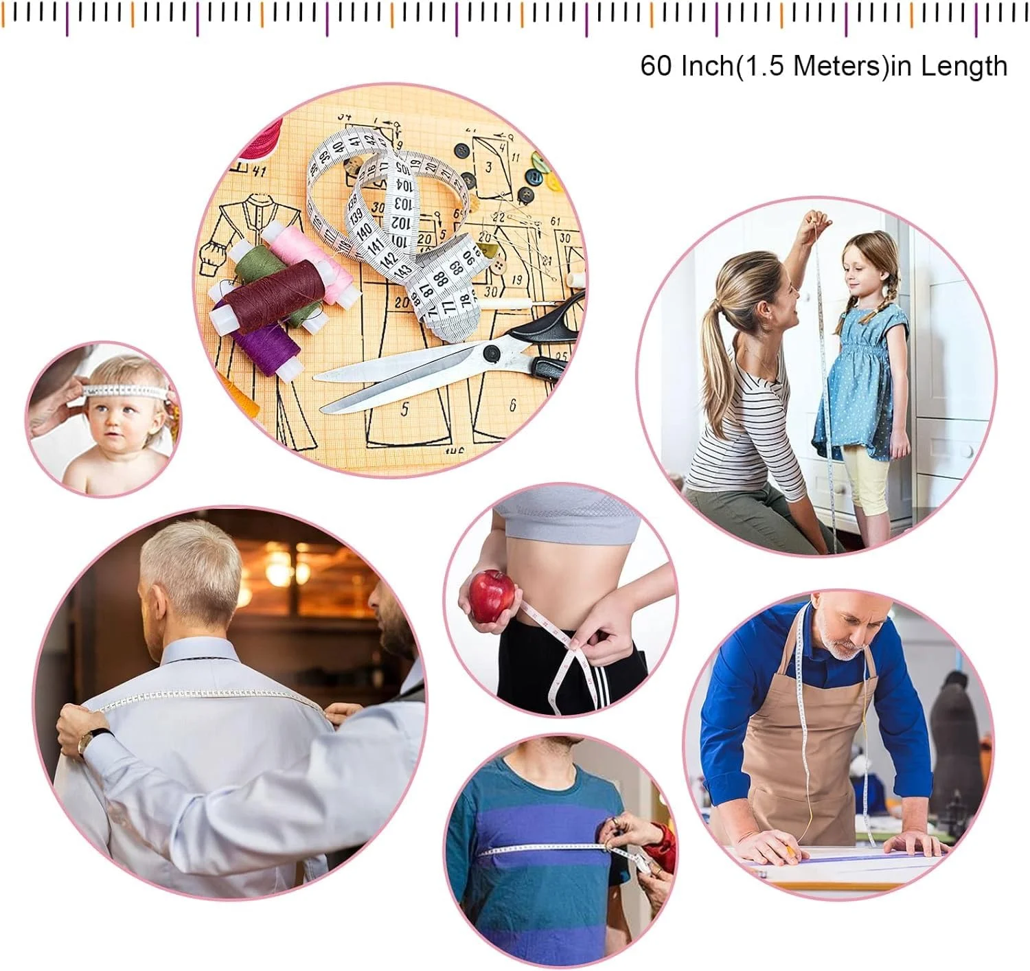 ست متر خیاطی جمع شونده، 150 سانتی متر/60 اینچ، مناسب خیاطی، صنایع دستی و مصارف پزشکی، 3 عددی، سبز/آبی/صورتی (3 عدد) ست متر خیاطی جمع شونده، 150 سانتی متر/60 اینچ، مناسب خیاطی، صنایع دستی و مصارف پزشکی، 3 عددی، سبز/آبی/صورتی (3 عدد)