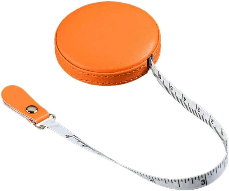 متر نواری جمع شونده با قاب چرمی گرد 1 متری، نوار اندازه گیری نرم جیبی، ابزار اندازه گیری برای خیاطی لباس و صنایع دستی، نارنجی متر نواری جمع شونده با قاب چرمی گرد 1 متری، نوار اندازه گیری نرم جیبی، ابزار اندازه گیری برای خیاطی لباس و صنایع دستی، نارنجی