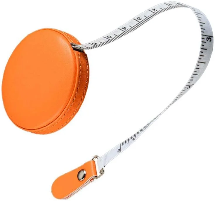 متر نواری جمع شونده با قاب چرمی گرد 1 متری، نوار اندازه گیری نرم جیبی، ابزار اندازه گیری برای خیاطی لباس و صنایع دستی، نارنجی متر نواری جمع شونده با قاب چرمی گرد 1 متری، نوار اندازه گیری نرم جیبی، ابزار اندازه گیری برای خیاطی لباس و صنایع دستی، نارنجی