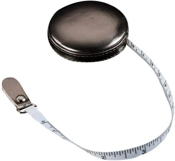 متر نواری جمع شونده با قاب چرمی گرد 1 متری، متر اندازه گیری نرم جیبی برای خیاطی، پارچه، خیاطی نقره ای متر نواری جمع شونده با قاب چرمی گرد 1 متری، متر اندازه گیری نرم جیبی برای خیاطی، پارچه، خیاطی نقره ای