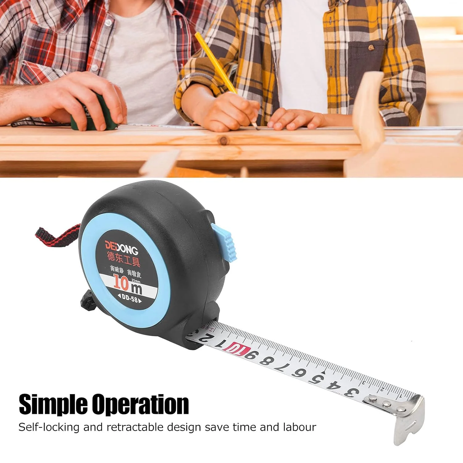 متر نواری قفل شونده جمع شونده 10 متری با شیار برای ساخت و ساز و نجاری دقیق متر نواری قفل شونده جمع شونده 10 متری با شیار برای ساخت و ساز و نجاری دقیق