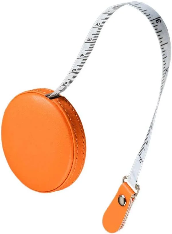 متر نواری جمع شونده با قاب چرمی گرد 1 متری، نوار اندازه گیری نرم جیبی، ابزار اندازه گیری برای خیاطی لباس و صنایع دستی، نارنجی متر نواری جمع شونده با قاب چرمی گرد 1 متری، نوار اندازه گیری نرم جیبی، ابزار اندازه گیری برای خیاطی لباس و صنایع دستی، نارنجی