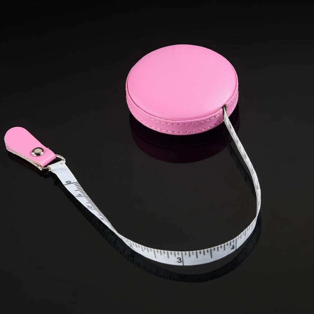 متر نواری جمع شونده با قاب چرمی گرد 1 متری، متر اندازه گیری نرم جیبی برای خیاطی، پارچه، خیاطی، صنایع دستی، صورتی متر نواری جمع شونده با قاب چرمی گرد 1 متری، متر اندازه گیری نرم جیبی برای خیاطی، پارچه، خیاطی، صنایع دستی، صورتی