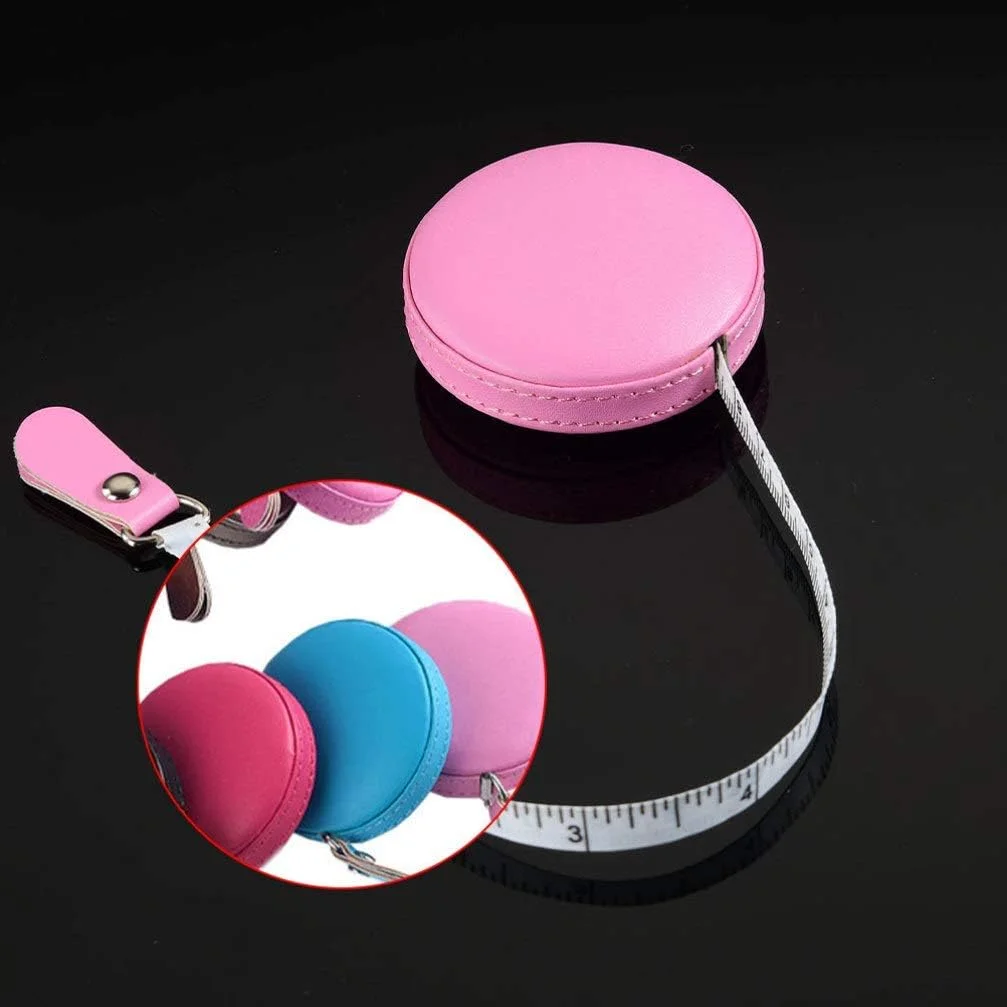 متر نواری جمع شونده با قاب چرمی گرد 1 متری، متر اندازه گیری نرم جیبی برای خیاطی، پارچه، خیاطی، صنایع دستی، صورتی متر نواری جمع شونده با قاب چرمی گرد 1 متری، متر اندازه گیری نرم جیبی برای خیاطی، پارچه، خیاطی، صنایع دستی، صورتی