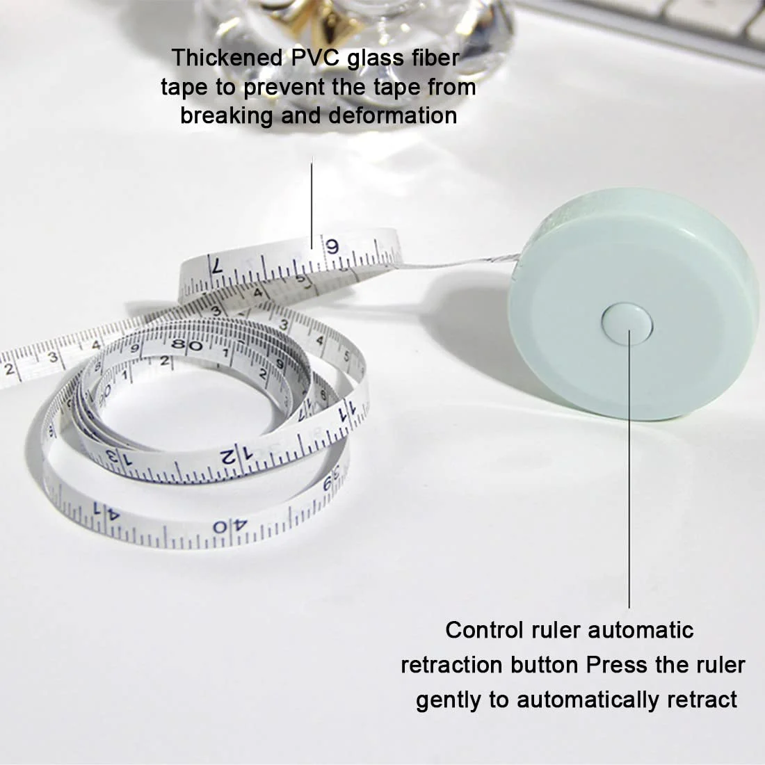 متر نواری REQAG، 2 عدد، متر نواری جمع شونده بدن، متر اندازه گیری بدن برای طول، سینه، کمر و غیره، 150 سانتی متر / 60 اینچ (آبی/صورتی) متر نواری REQAG، 2 عدد، متر نواری جمع شونده بدن، متر اندازه گیری بدن برای طول، سینه، کمر و غیره، 150 سانتی متر / 60 اینچ (آبی/صورتی)