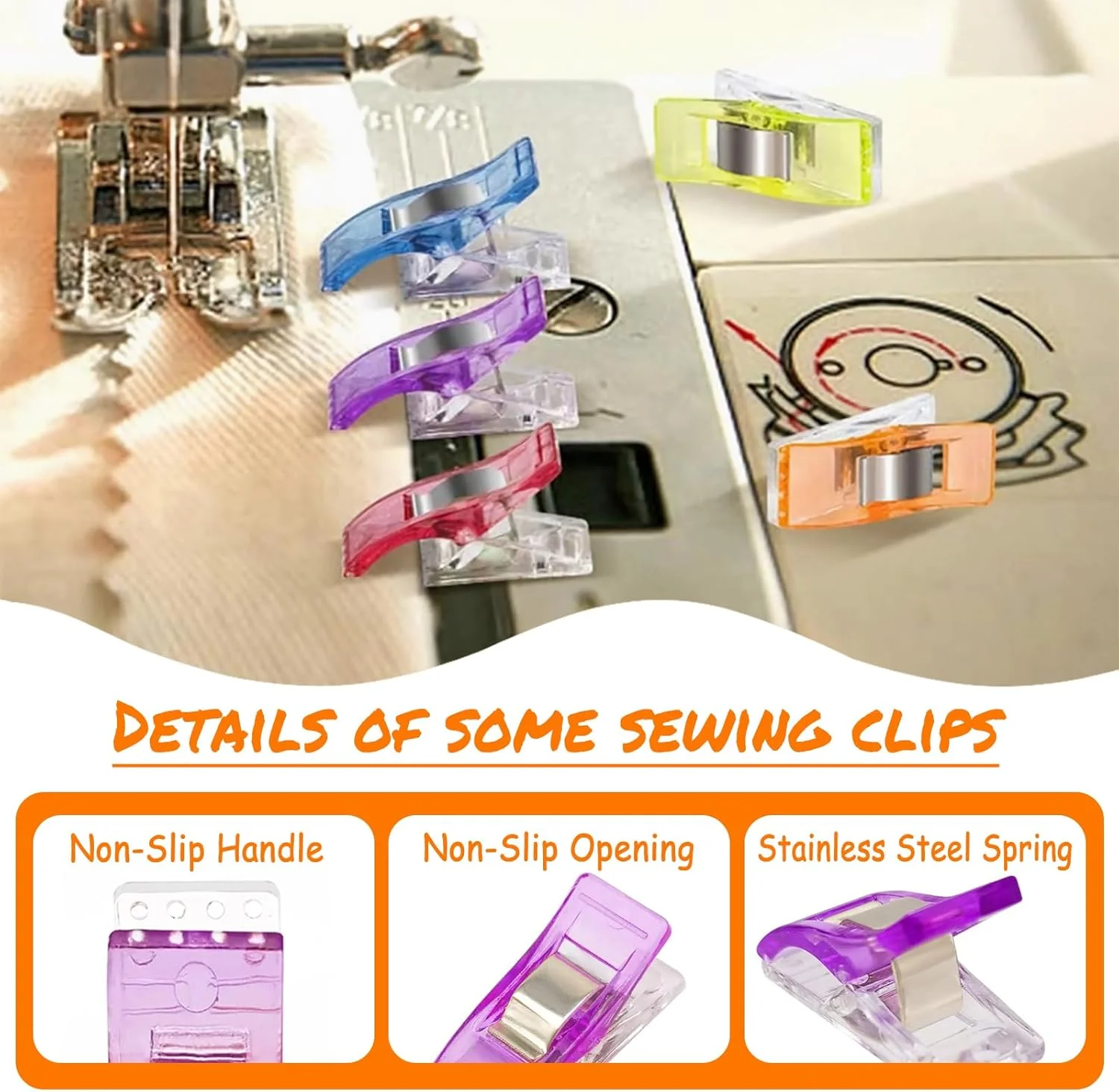 ست سه تکه لوازم خیاطی شامل 100 عدد گیره خیاطی برای پارچه و لحاف دوزی، 40 عدد گچ خیاطی، 2 عدد متر پارچه ای، مناسب برای اندازه گیری، علامت گذاری و ثابت کردن پارچه ست سه تکه لوازم خیاطی شامل 100 عدد گیره خیاطی برای پارچه و لحاف دوزی، 40 عدد گچ خیاطی، 2 عدد متر پارچه ای، مناسب برای اندازه گیری، علامت گذاری و ثابت کردن پارچه