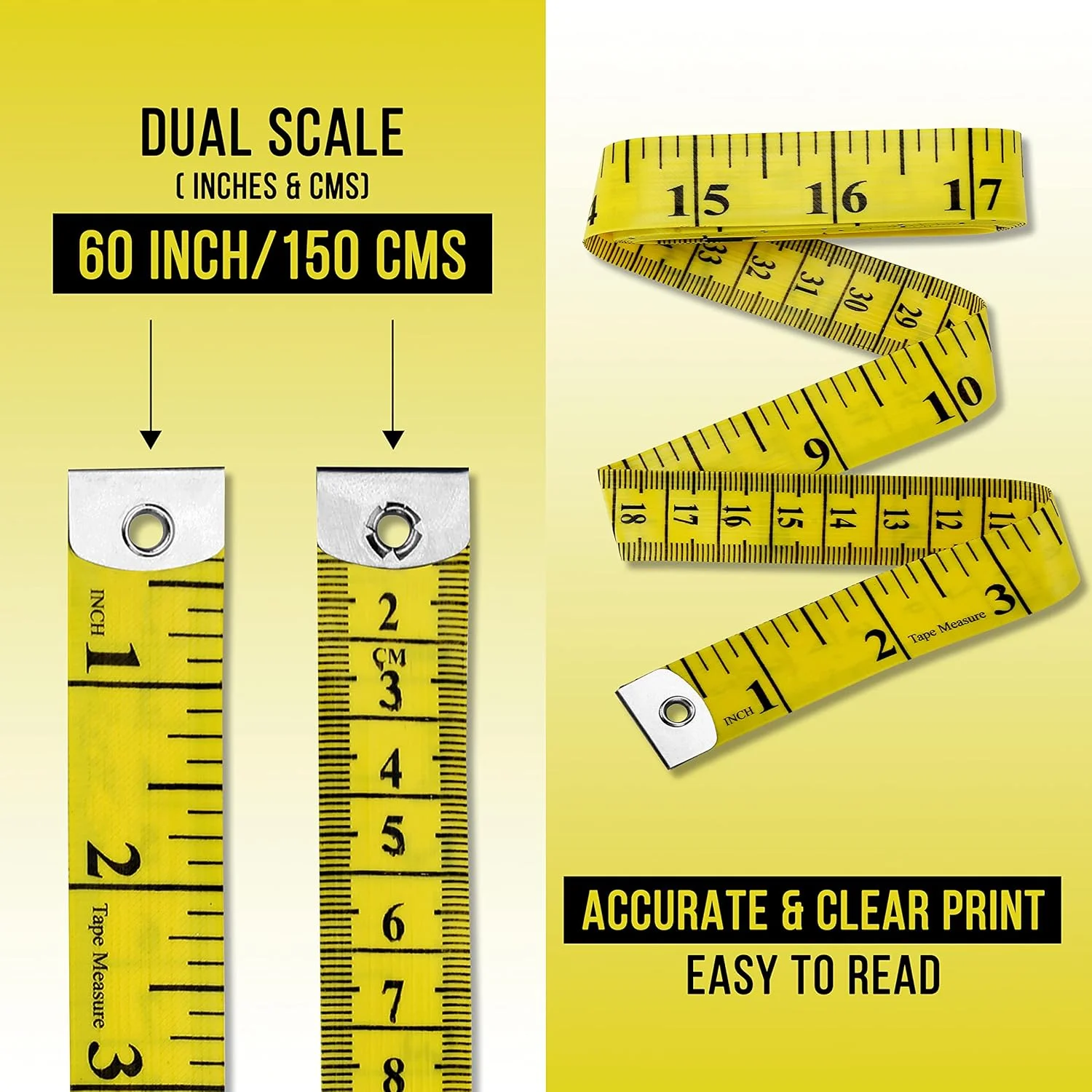 راجسی بسته 2 عددی متر پارچه ای، متر خیاطی برای بدن | متر نرم برای خیاطی پارچه و کاهش وزن، اندازه گیری پزشکی بدن، پرستاری، صنایع دستی 60 اینچ، 150 سانتی متر راجسی بسته 2 عددی متر پارچه ای، متر خیاطی برای بدن | متر نرم برای خیاطی پارچه و کاهش وزن، اندازه گیری پزشکی بدن، پرستاری، صنایع دستی 60 اینچ، 150 سانتی متر