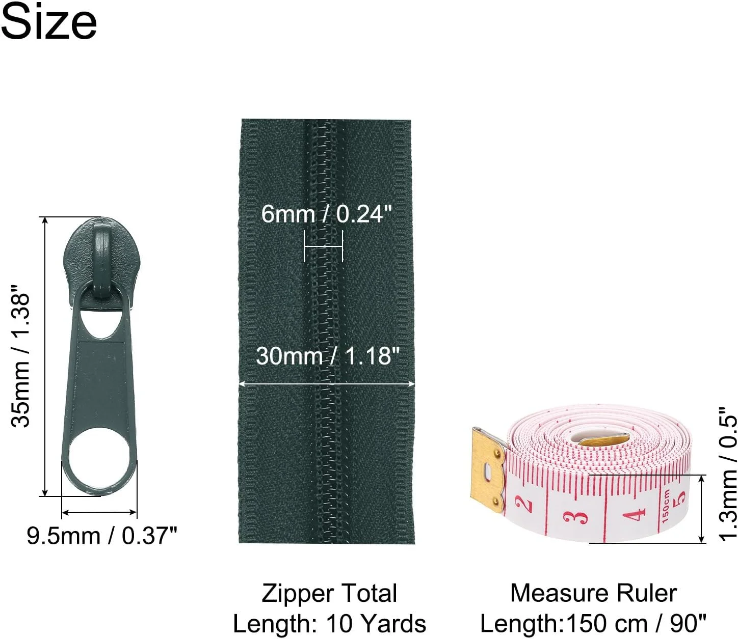 زیپهای مارپیچ نایلونی شماره 5 کوارکزمن، 10 یاردی، بسته عمده زیپ متری با 20 عدد سرزیپ و متر خیاطی برای خیاطی DIY، سبز تیره زیپهای مارپیچ نایلونی شماره 5 کوارکزمن، 10 یاردی، بسته عمده زیپ متری با 20 عدد سرزیپ و متر خیاطی برای خیاطی DIY، سبز تیره