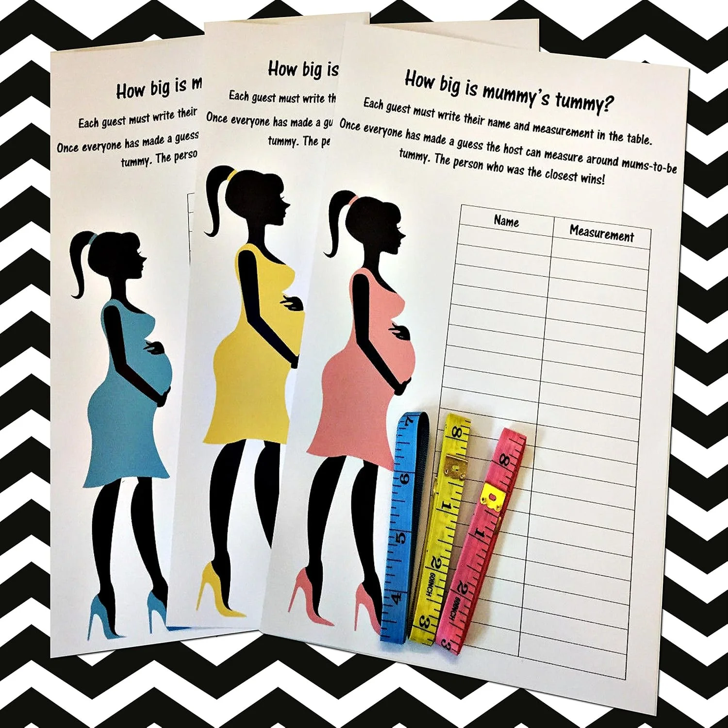 بازی 20 نفره جشن نوزادی "شکم مامان چقدر بزرگه؟" رنگین کمان - متر نواری - دختر پسر (آبی) بازی 20 نفره جشن نوزادی "شکم مامان چقدر بزرگه؟" رنگین کمان - متر نواری - دختر پسر (آبی)