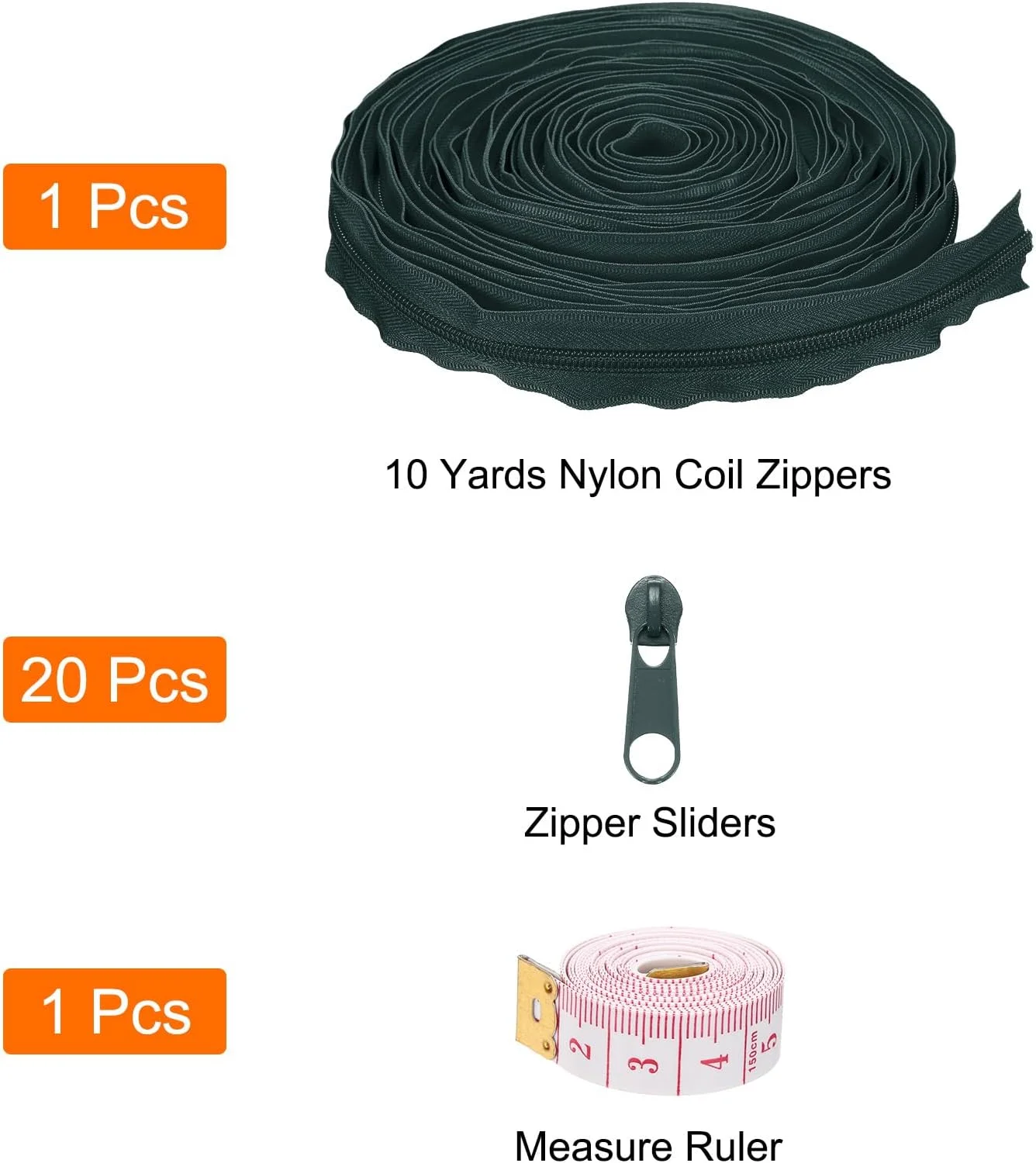 زیپهای مارپیچ نایلونی شماره 5 کوارکزمن، 10 یاردی، بسته عمده زیپ متری با 20 عدد سرزیپ و متر خیاطی برای خیاطی DIY، سبز تیره زیپهای مارپیچ نایلونی شماره 5 کوارکزمن، 10 یاردی، بسته عمده زیپ متری با 20 عدد سرزیپ و متر خیاطی برای خیاطی DIY، سبز تیره