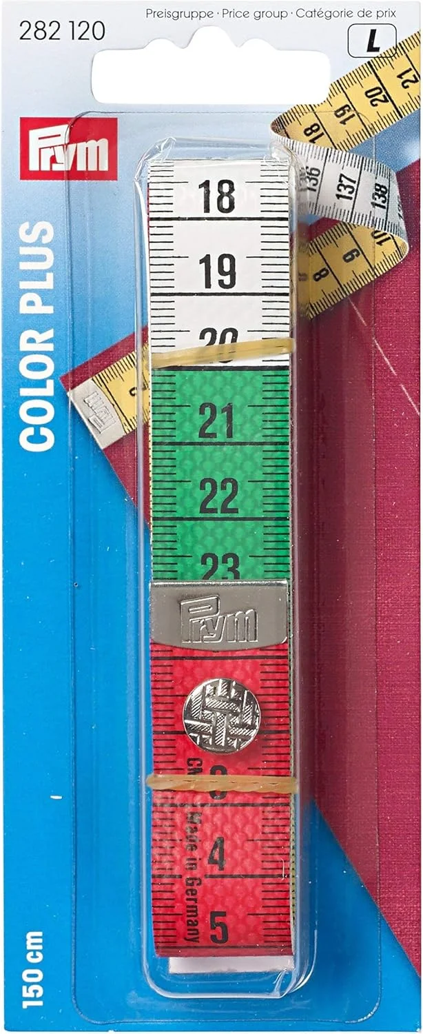 متر خیاطی 150 سانتی متری Prym مدل Color Plus با دکمه فشاری متر خیاطی 150 سانتی متری Prym مدل Color Plus با دکمه فشاری