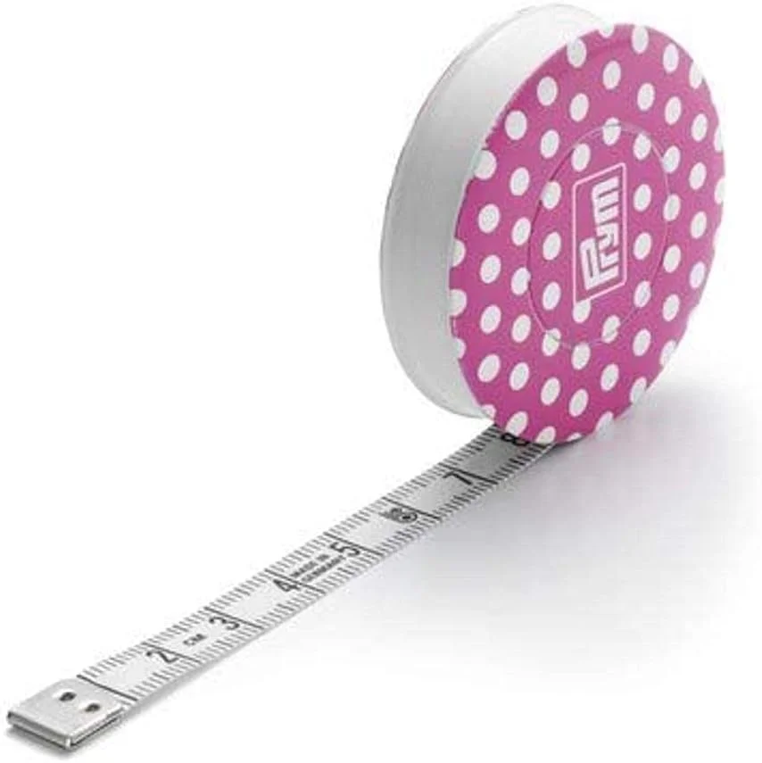 متر خیاطی 150 سانتی متری Prym Love، جنس پلی فیبر، صورتی/سفید