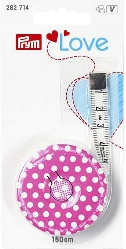 متر خیاطی 150 سانتی متری Prym Love، جنس پلی فیبر، صورتی/سفید متر خیاطی 150 سانتی متری Prym Love، جنس پلی فیبر، صورتی/سفید
