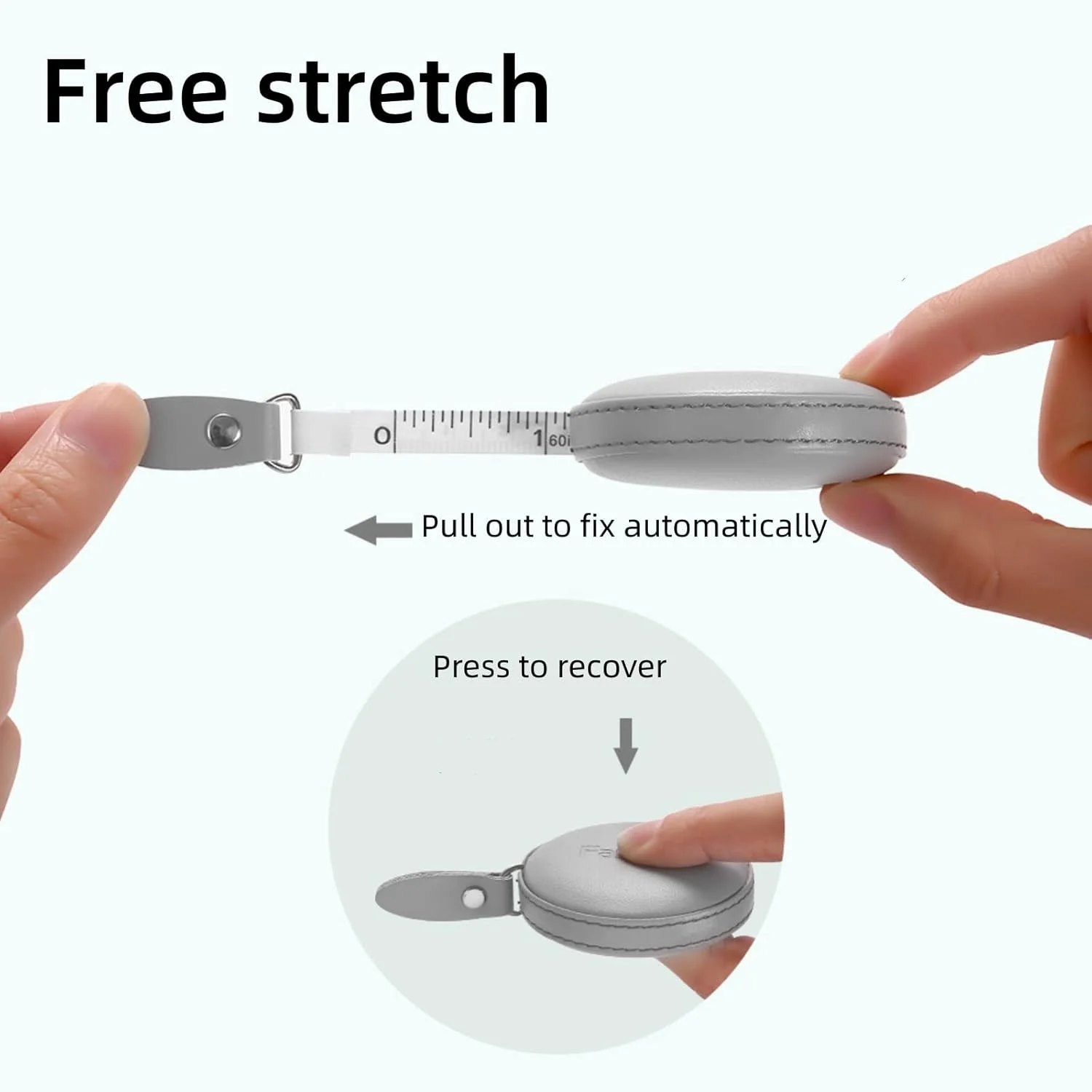 متر نواری بدن قابل حمل POSICHE، متر اندازه گیری قابل حمل، چرم نرم PU، اندازه گیری قد، سه دور، اندازه گیری دور کمر، خط کش نرم خیاطی، خط کش متری، 2 واحد اندازه گیری، ظاهر آسان (صورتی)