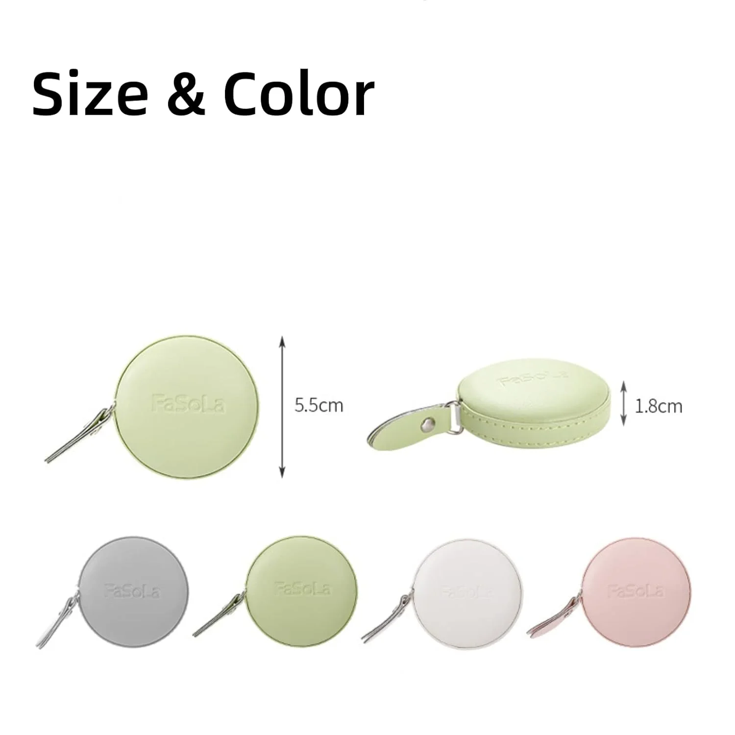 متر نواری بدن قابل حمل POSICHE، متر اندازه گیری قابل حمل، چرم نرم PU، اندازه گیری قد، سه دور، اندازه گیری دور کمر، خط کش نرم خیاطی، خط کش متری، 2 واحد اندازه گیری، ظاهر آسان (صورتی)