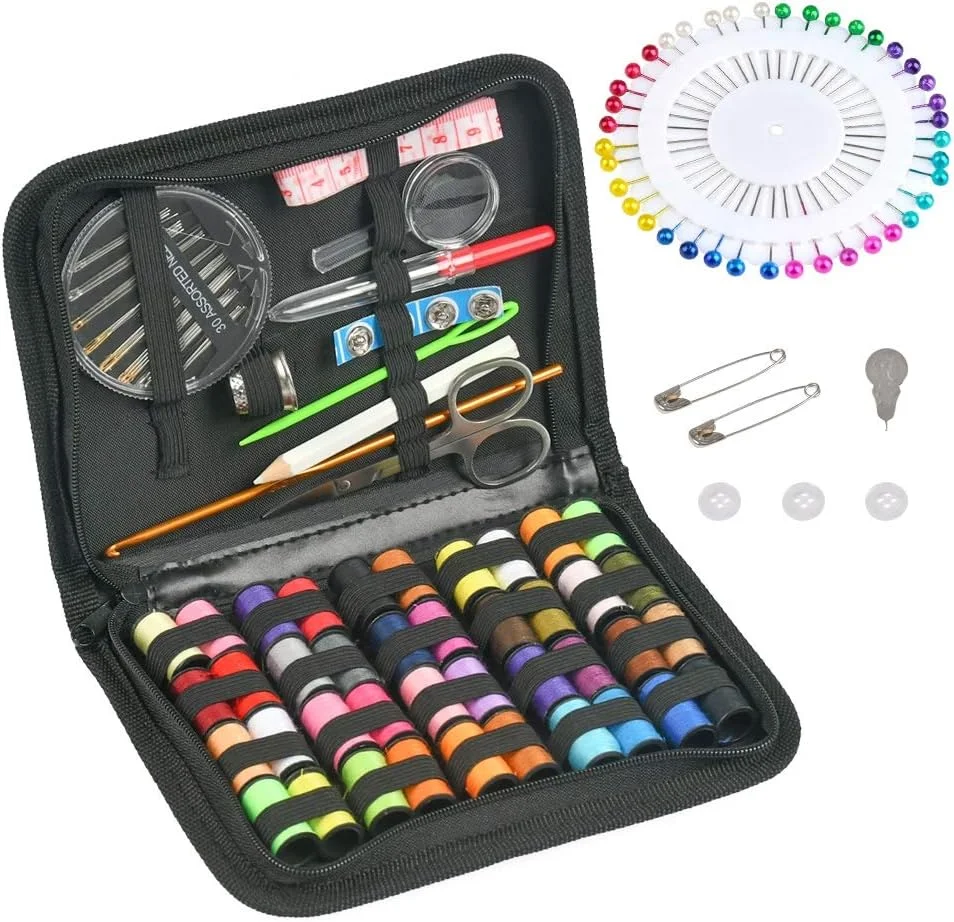 ست خیاطی مسافرتی، کیت تعمیر خیاطی شامل 88 لوازم خیاطی ممتاز و نخ های 40 رنگ برای بزرگسالان، مبتدیان، کودکان، ست خیاطی DIY با قیچی، انگشتانه، نخ، سوزن خیاطی، متر و غیره ست خیاطی مسافرتی، کیت تعمیر خیاطی شامل 88 لوازم خیاطی ممتاز و نخ های 40 رنگ برای بزرگسالان، مبتدیان، کودکان، ست خیاطی DIY با قیچی، انگشتانه، نخ، سوزن خیاطی، متر و غیره