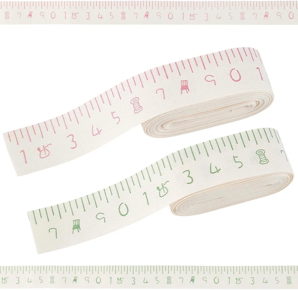 نوار اندازه گیری 9 متری PH PandaHall نوار پنبه ای با خط کش مقیاس نوار 25 میلی متری برای خیاطی دور کمر بدن خیاطان صنعتگران، سبز/صورتی نوار اندازه گیری 9 متری PH PandaHall نوار پنبه ای با خط کش مقیاس نوار 25 میلی متری برای خیاطی دور کمر بدن خیاطان صنعتگران، سبز/صورتی