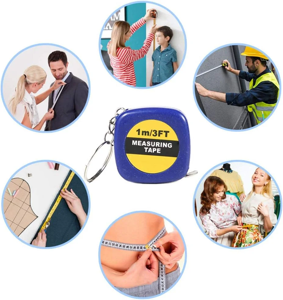 جاکلیدی متر نواری جمع شونده پرولوسو، بسته 20 عددی هدیه مهمانی برای کودکان و بزرگسالان، 1 متر / 3 فوت