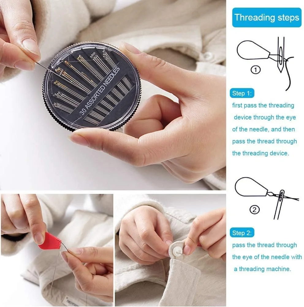 ست لوازم خیاطی ممتاز - لوازم خیاطی قابل حمل برای مسافران مبتدی و تعمیرات اضطراری لباس، لوازم جانبی صنایع دستی DIY با نخ، قیچی، سوزن، متر نواری و سایر لوازم جانبی ست لوازم خیاطی ممتاز - لوازم خیاطی قابل حمل برای مسافران مبتدی و تعمیرات اضطراری لباس، لوازم جانبی صنایع دستی DIY با نخ، قیچی، سوزن، متر نواری و سایر لوازم جانبی