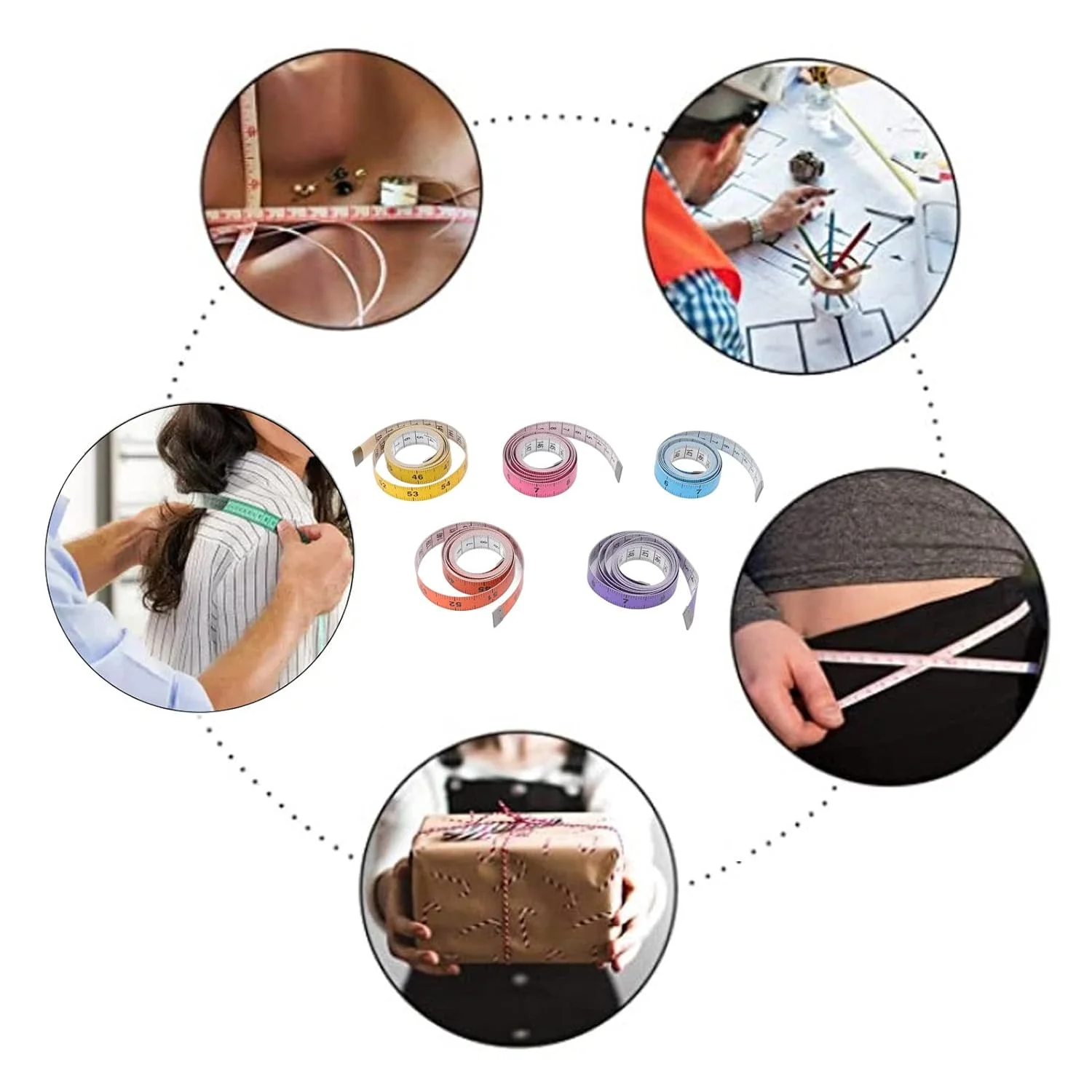 نوار اندازه گیری بدن رنگارنگ PESUMA، 150 سانتی متر، 60 اینچ، مقاوم در برابر پارگی، مناسب برای خیاطی و اندازه گیری بدن - نوار اندازه گیری بدن رنگارنگ، نوار اندازه گیری پارچه ای نرم برای بدن، 5 عددی نوار اندازه گیری بدن رنگارنگ PESUMA، 150 سانتی متر، 60 اینچ، مقاوم در برابر پارگی، مناسب برای خیاطی و اندازه گیری بدن - نوار اندازه گیری بدن رنگارنگ، نوار اندازه گیری پارچه ای نرم برای بدن، 5 عددی