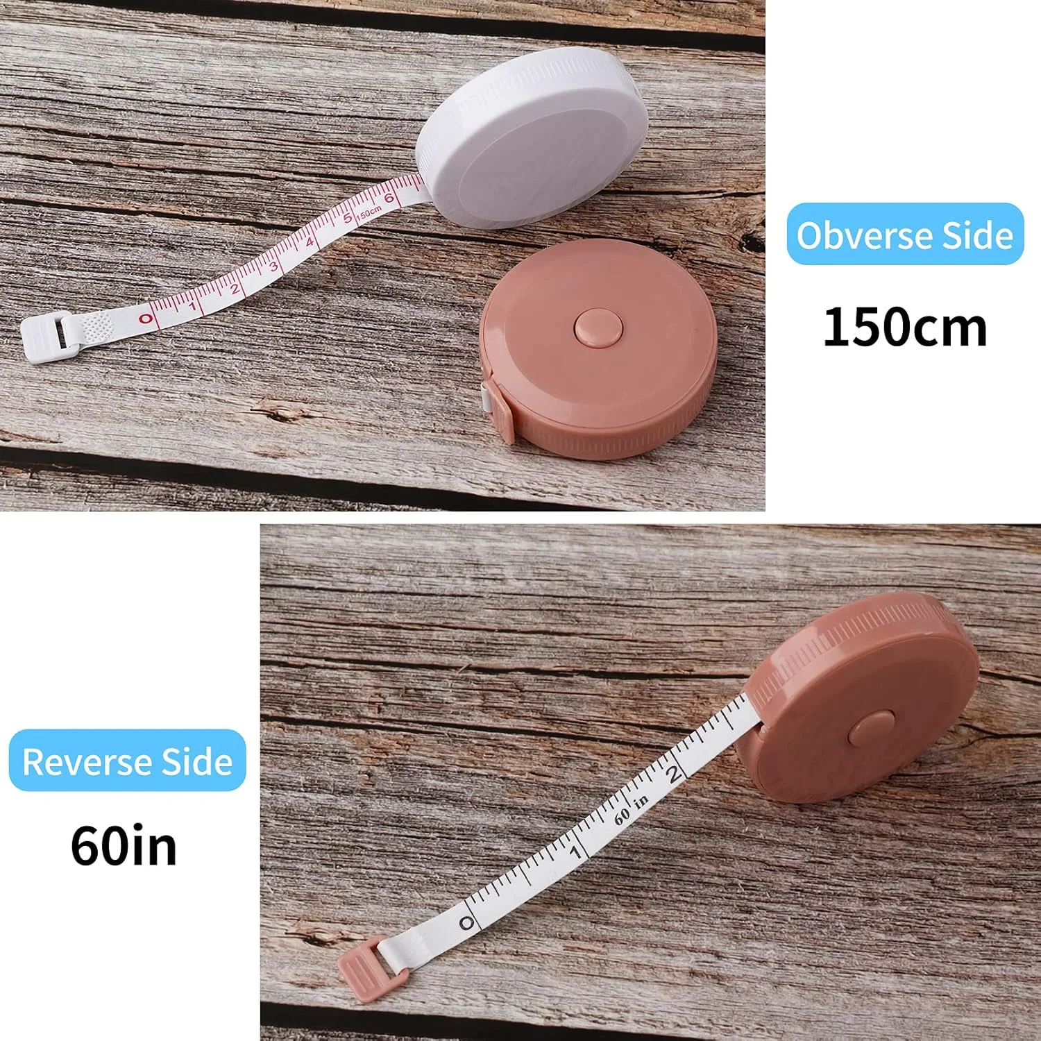 بسته 12 عددی متر نواری نرم جمع شونده - متر خیاطی برای اندازه گیری بدن، متر نواری دو مقیاسی برای پارچه، خیاطی، بافندگی، اندازه گیری های صنایع دستی خانگی