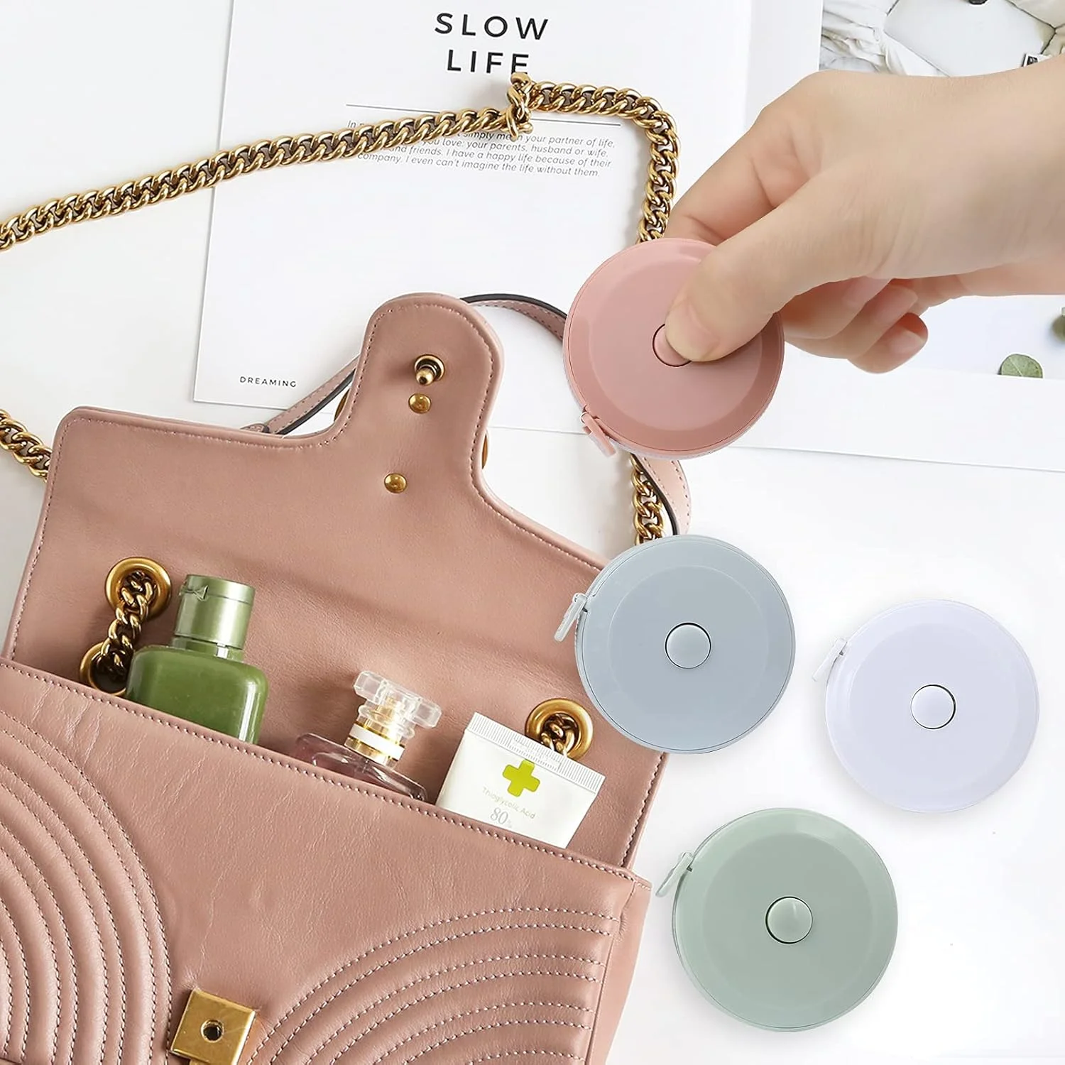 بسته 12 عددی متر نواری نرم جمع شونده - متر خیاطی برای اندازه گیری بدن، متر نواری دو مقیاسی برای پارچه، خیاطی، بافندگی، اندازه گیری های صنایع دستی خانگی