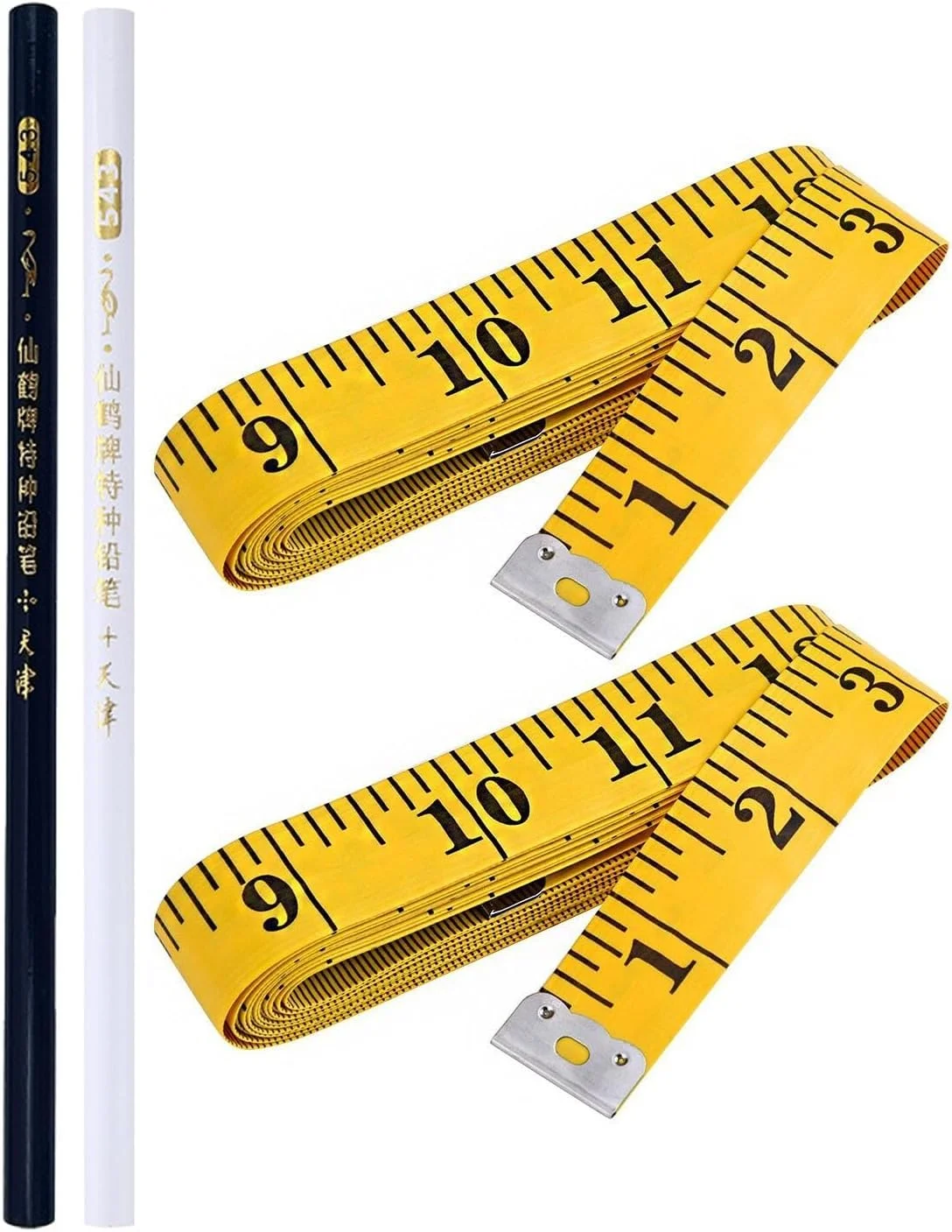 متر خیاطی مایگلوآر 2 عددی، 2 در 1 - متر خیاطی سانتی متر + اینچ 200 سانتی متر، متر خیاطی دو طرفه