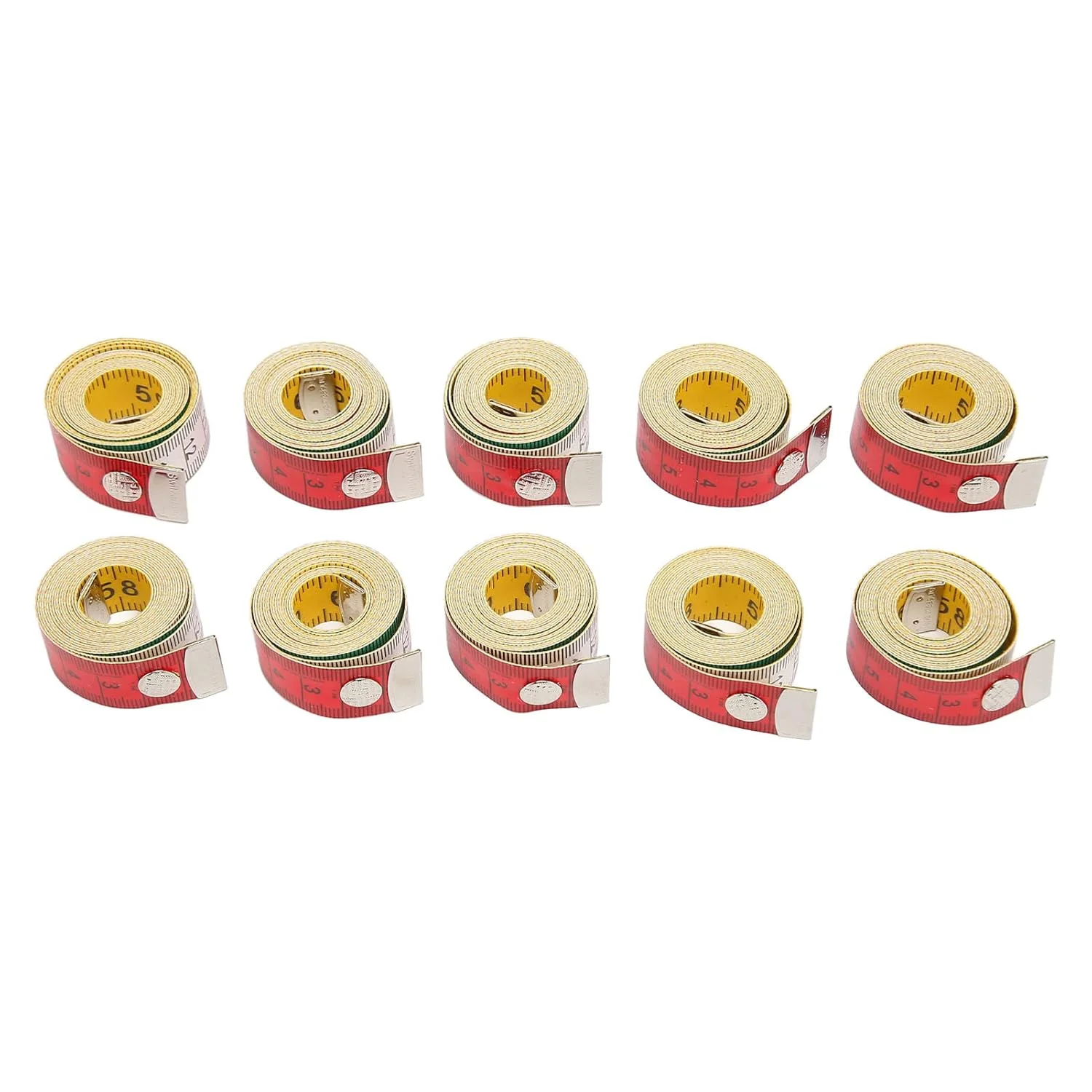 متر نواری NDNCZDHC، 10 عددی، متر نواری نرم 60 اینچی، خط کش اندازه گیری بدن رنگارنگ دو طرفه 150 سانتی متری برای برش پارچه و خیاطی