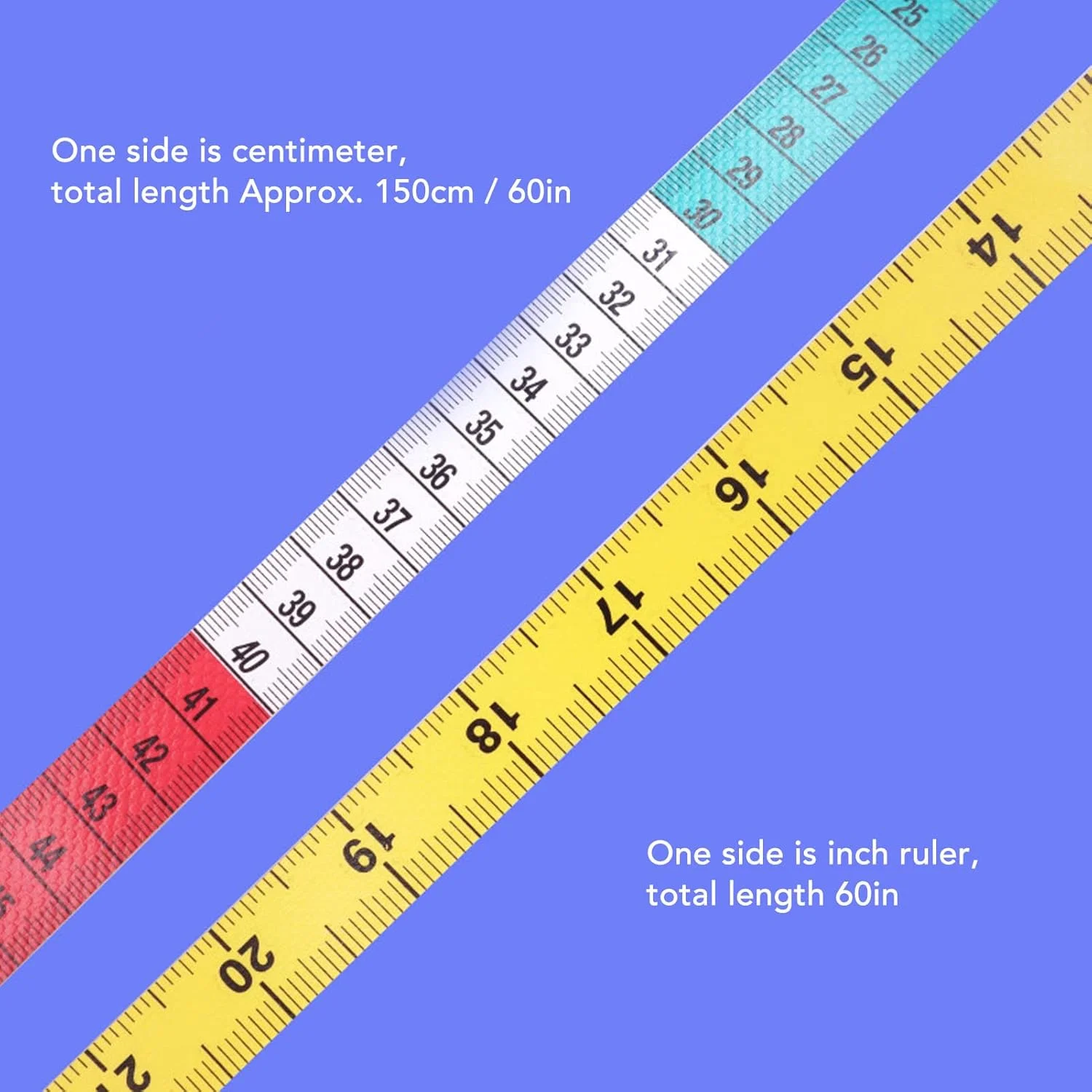 متر نواری NDNCZDHC، 10 عددی، متر نواری نرم 60 اینچی، خط کش اندازه گیری بدن رنگارنگ دو طرفه 150 سانتی متری برای برش پارچه و خیاطی
