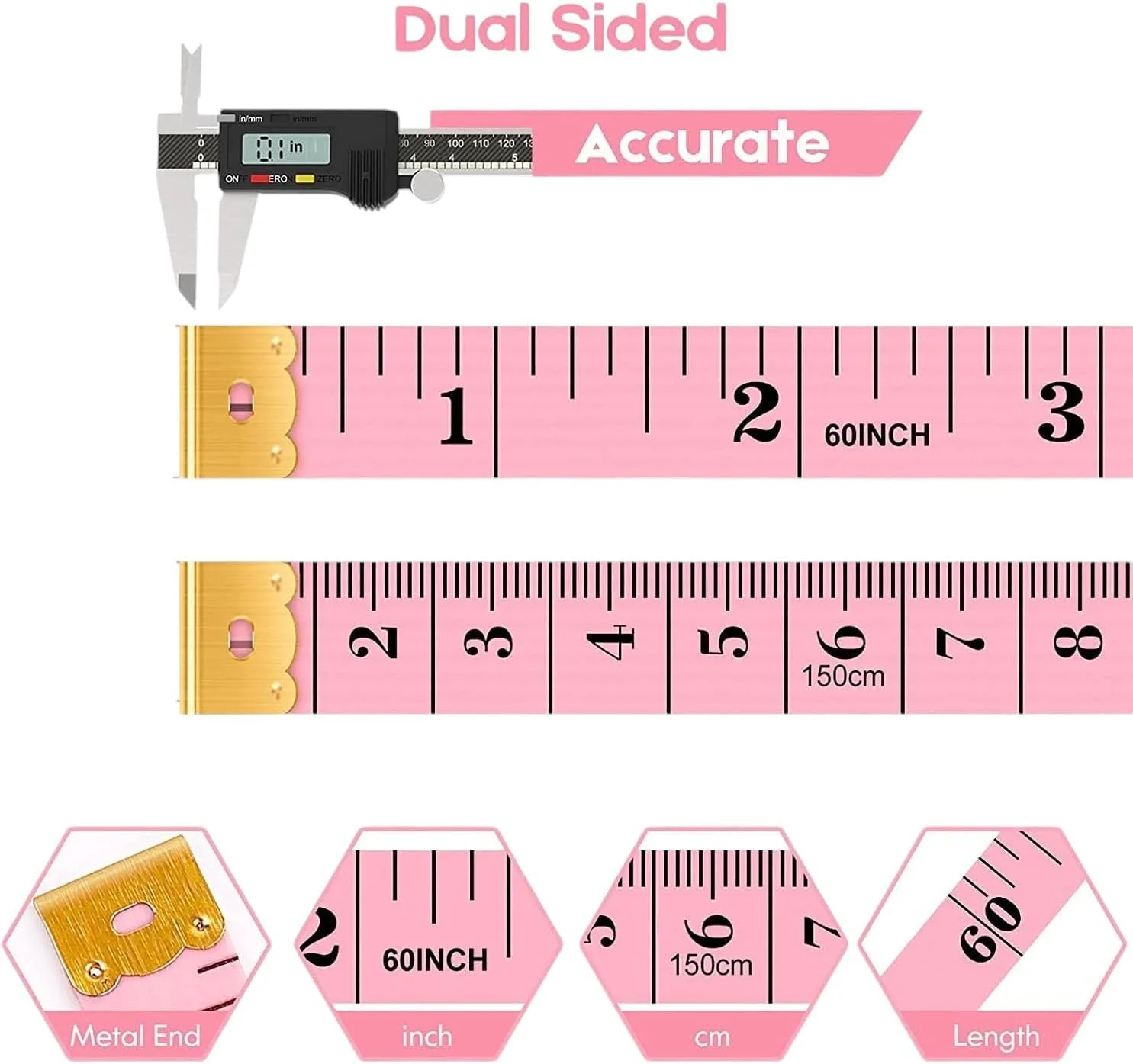 متر خیاطی نرم MOMENT بسته 3 عددی برای بدن، متر نواری پارچه ای دو طرفه برای خیاطی، پارچه، خط کش انعطاف پذیر برای کاهش وزن 60 اینچ/150 سانتی متر، رنگ های متنوع متر خیاطی نرم MOMENT بسته 3 عددی برای بدن، متر نواری پارچه ای دو طرفه برای خیاطی، پارچه، خط کش انعطاف پذیر برای کاهش وزن 60 اینچ/150 سانتی متر، رنگ های متنوع