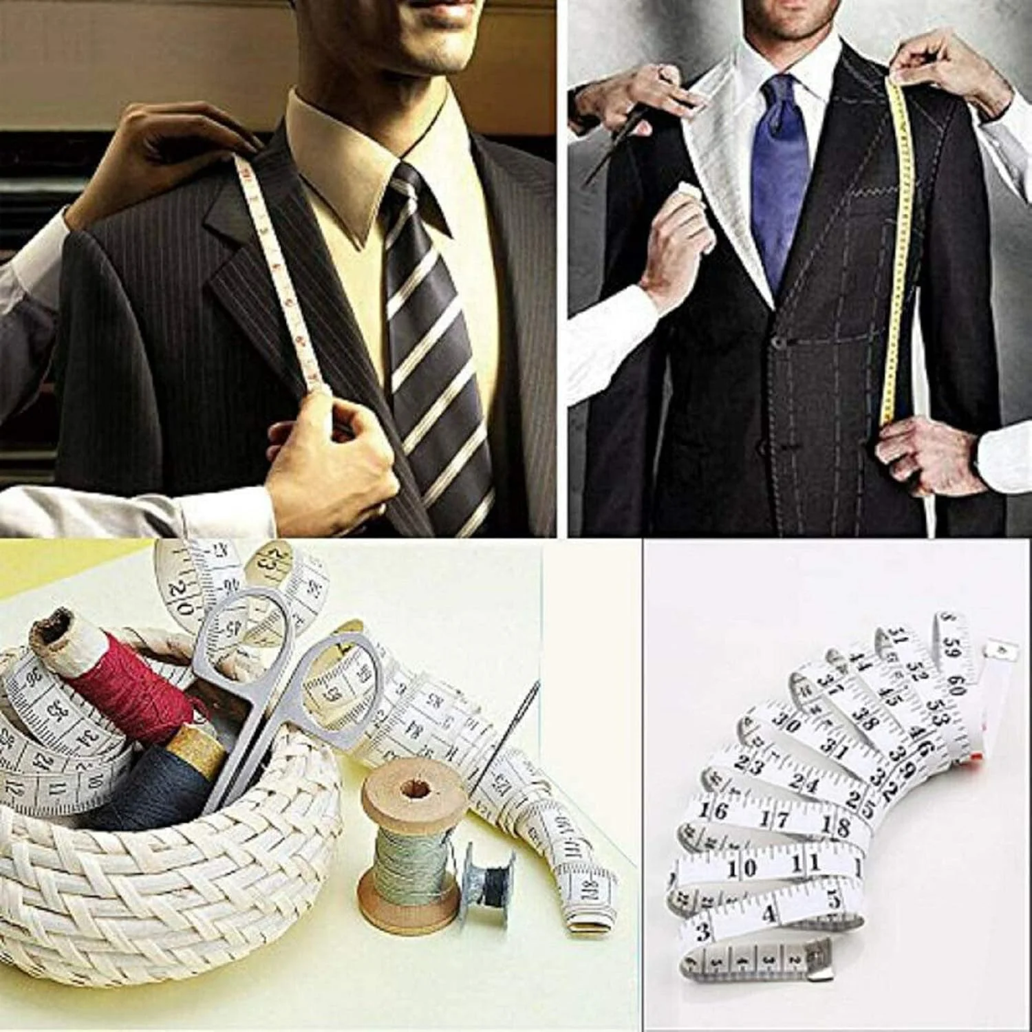 متر خیاطی دو طرفه میدهیل 2X، خیاطی رنگارنگ 60 اینچی 150 سانتی متری، مقیاس دوگانه، پارچه خیاطی، نوار نرم برای اندازه گیری خانواده، چند رنگ