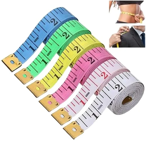 2 عدد متر خیاطی، نوار اندازه گیری بدن، متر نواری نرم رنگ تصادفی 150 سانتی متر / 60 اینچ 2 عدد متر خیاطی، نوار اندازه گیری بدن، متر نواری نرم رنگ تصادفی 150 سانتی متر / 60 اینچ