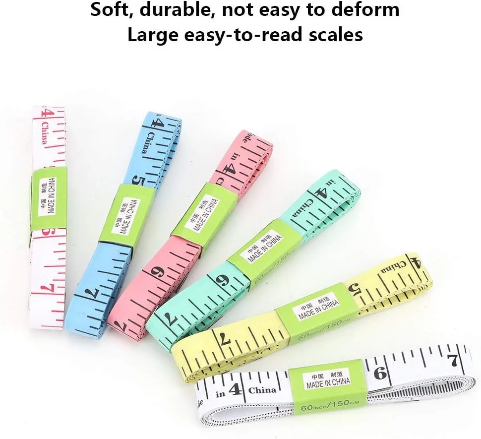 متر خیاطی بدن، نوار اندازه گیری خیاطی، 12 عدد نوار اندازه گیری 150 سانتی متری/60 اینچی برای اندازه گیری دور کمر در منزل متر خیاطی بدن، نوار اندازه گیری خیاطی، 12 عدد نوار اندازه گیری 150 سانتی متری/60 اینچی برای اندازه گیری دور کمر در منزل