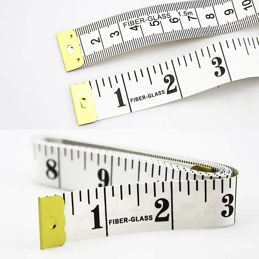 متر خیاطی برای اندازه گیری بدن، متر نواری نرم و انعطاف پذیر برای خیاطی، پارچه، خط کش نواری 150x1.3 سانتی متر