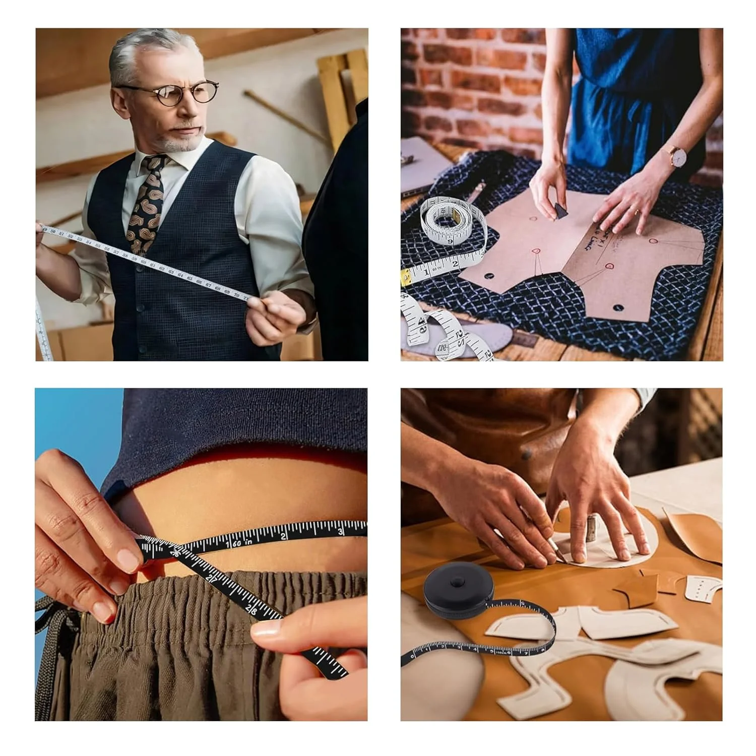 متر خیاطی نرم برای خیاطی و اندازه گیری بدن، 2 عددی 150 سانتی متری/60 اینچی، سیاه و سفید (سفید و سیاه) متر خیاطی نرم برای خیاطی و اندازه گیری بدن، 2 عددی 150 سانتی متری/60 اینچی، سیاه و سفید (سفید و سیاه)