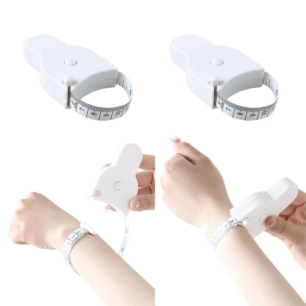 2 عدد متر نواری بدن، خط کش اندازه گیری دو طرفه، متر نواری جمع شونده 150 سانتی متر / 60 اینچی برای اندازه گیری پارچه خیاطی، بافندگی و صنایع دستی، خط کش انعطاف پذیر برای دور کمر، باسن، سینه و بازوها (سفید)